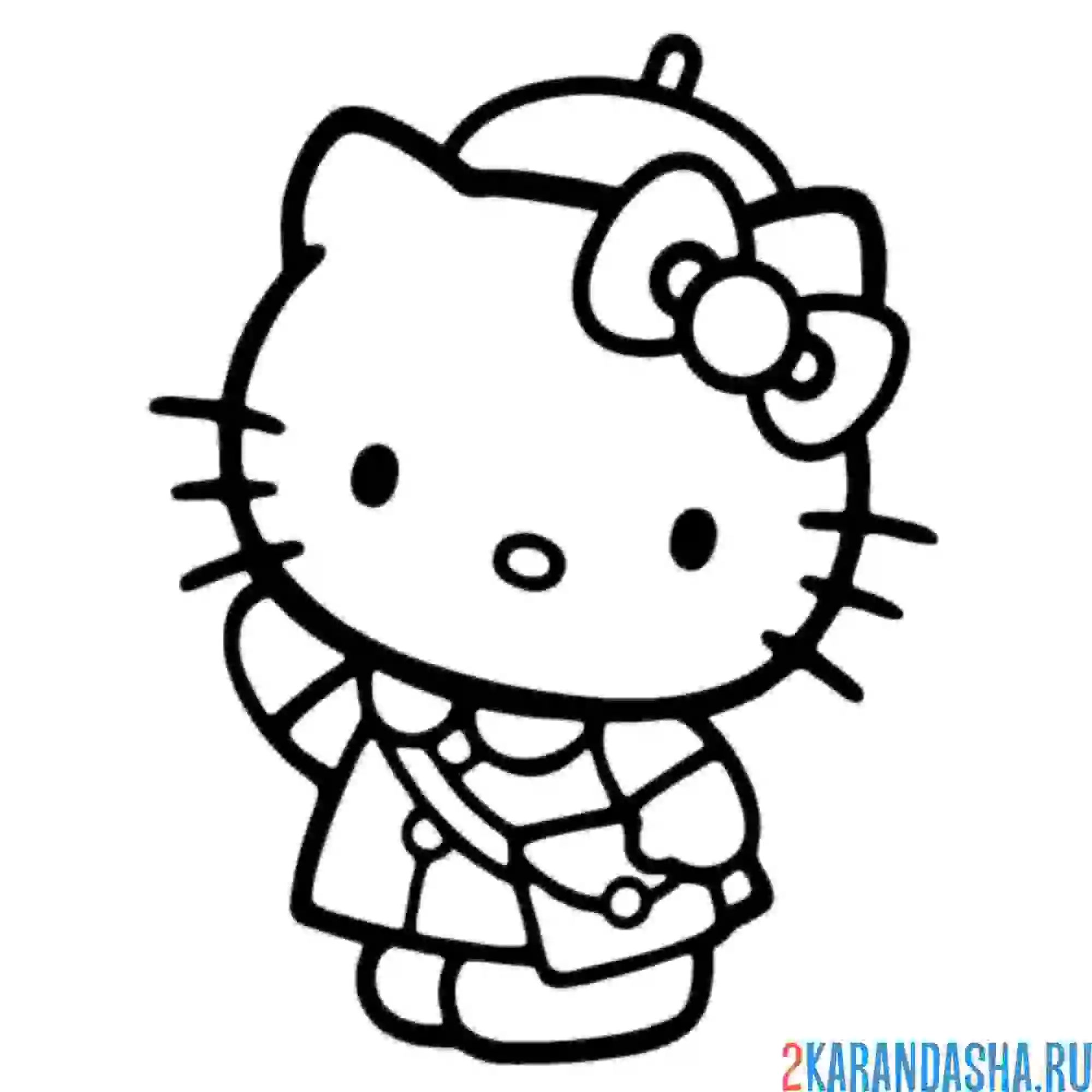 Раскраска хелло китти француженка