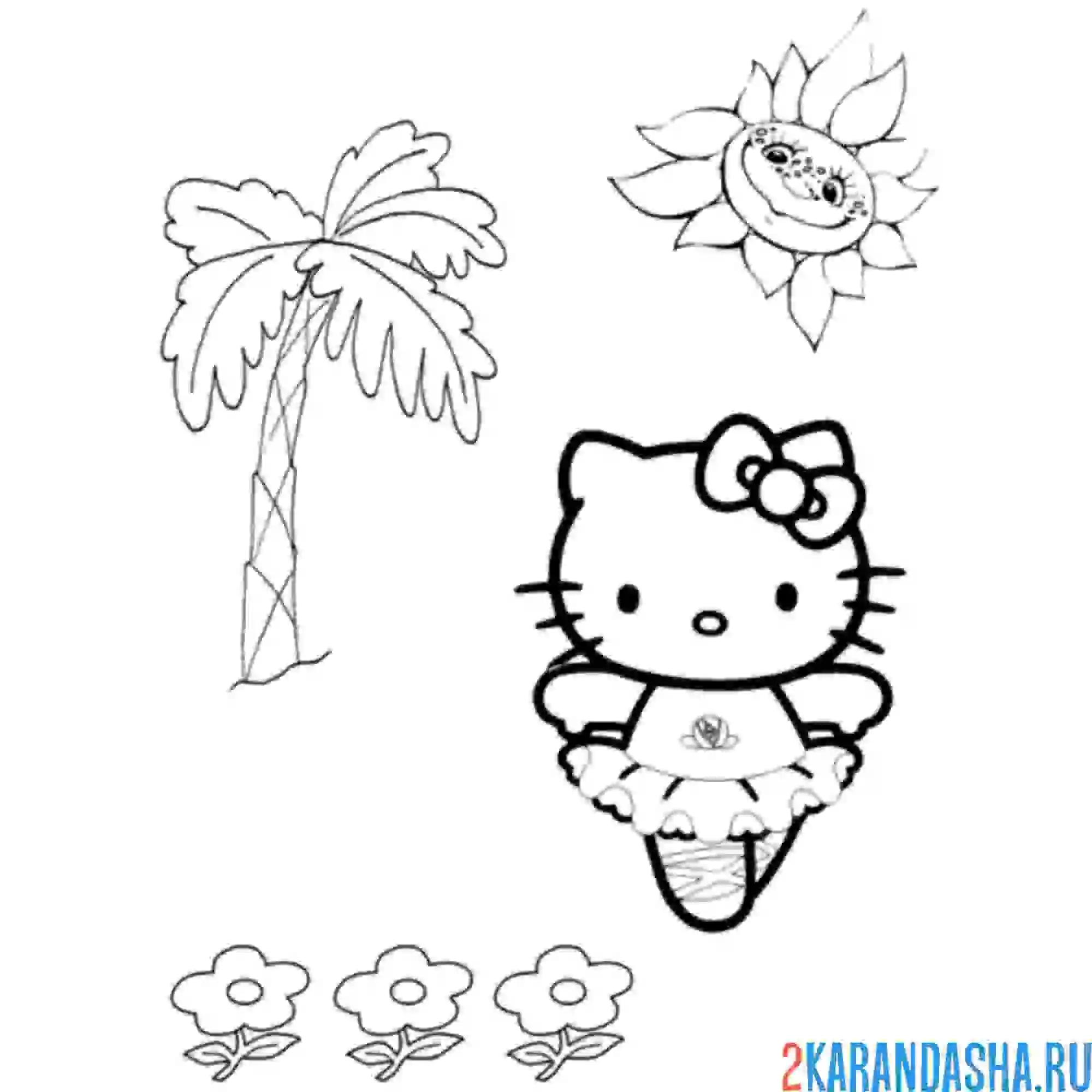 Раскраска китти теперь балерина