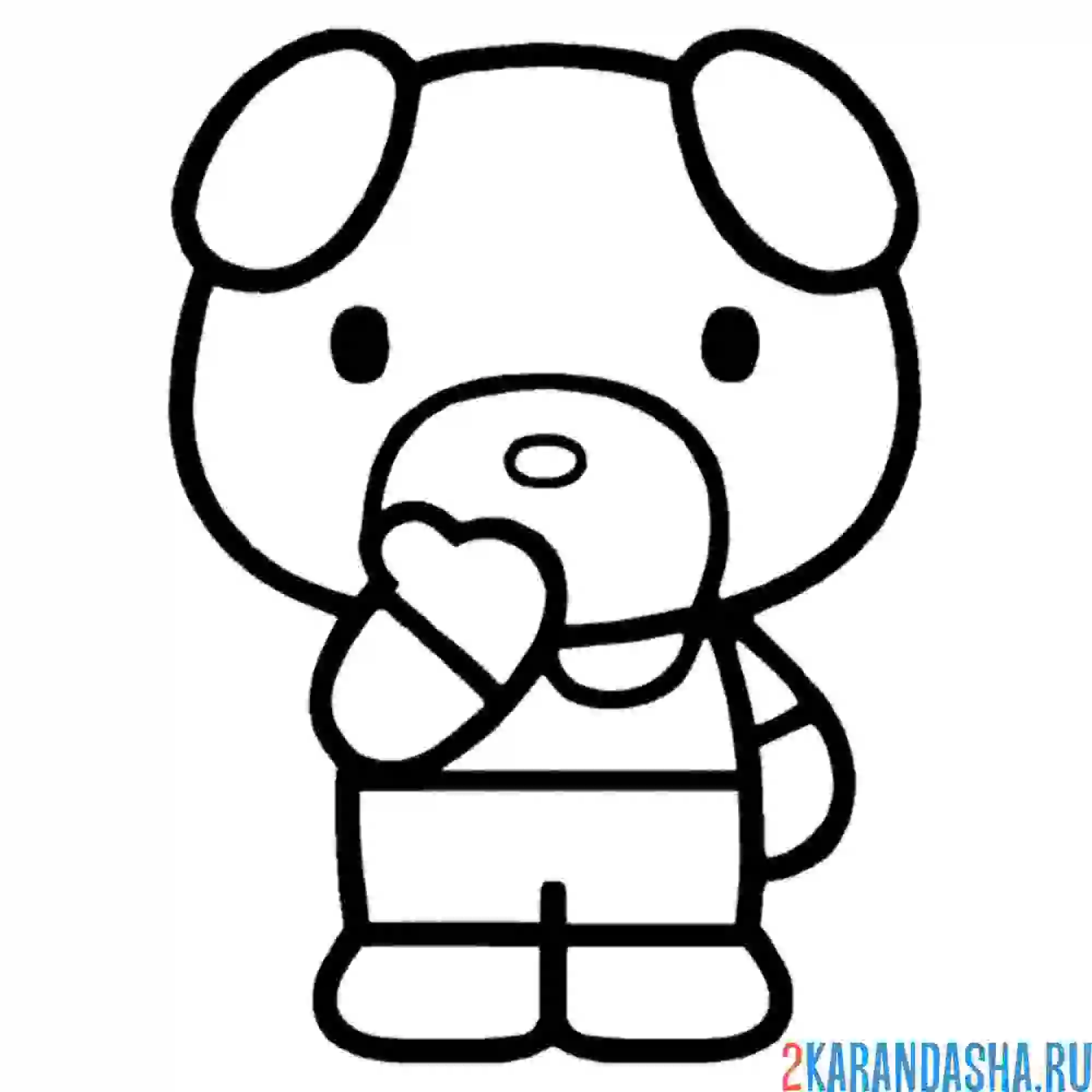 Раскраска собачка джоди из хелло китти