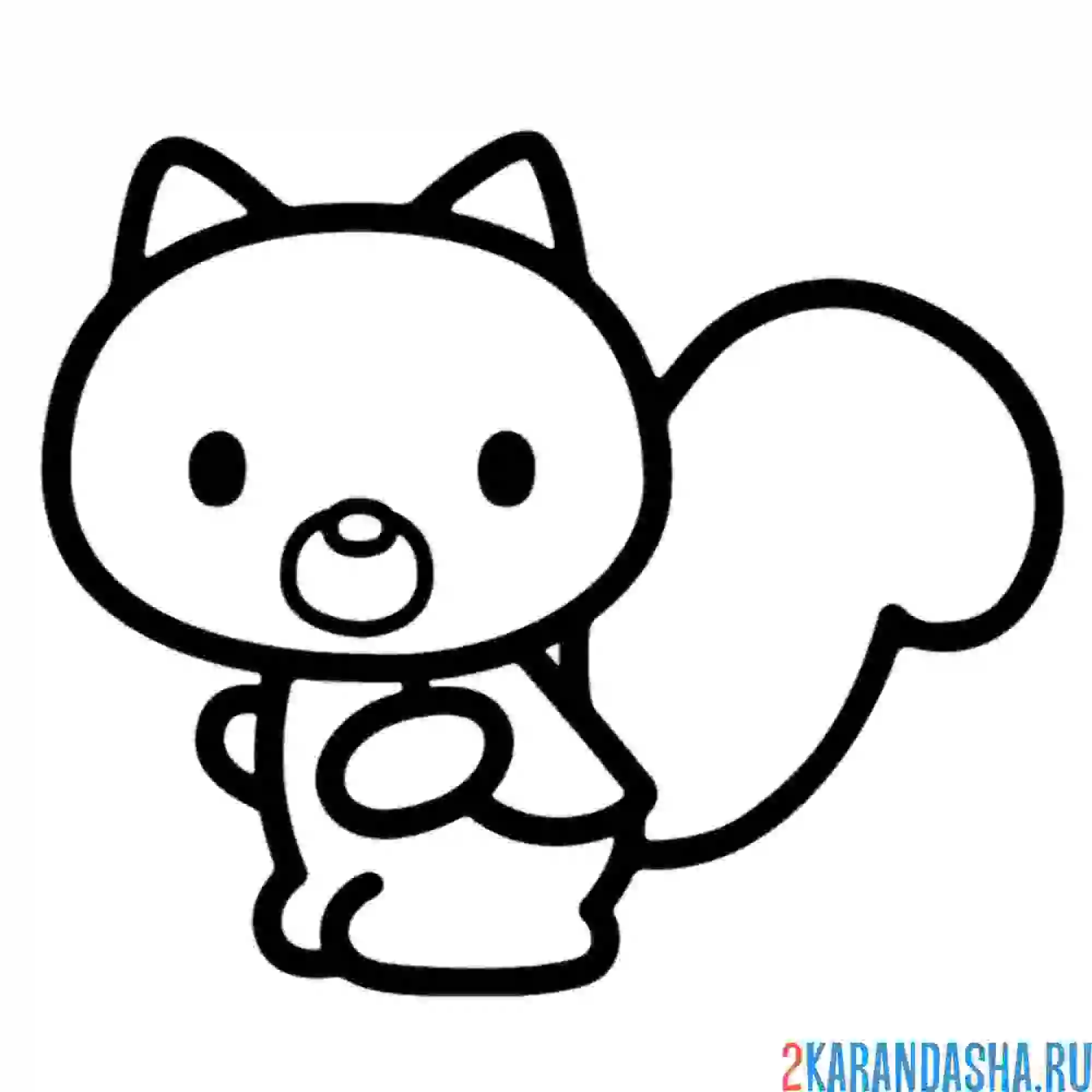 Раскраска белочка рорри из хелло китти