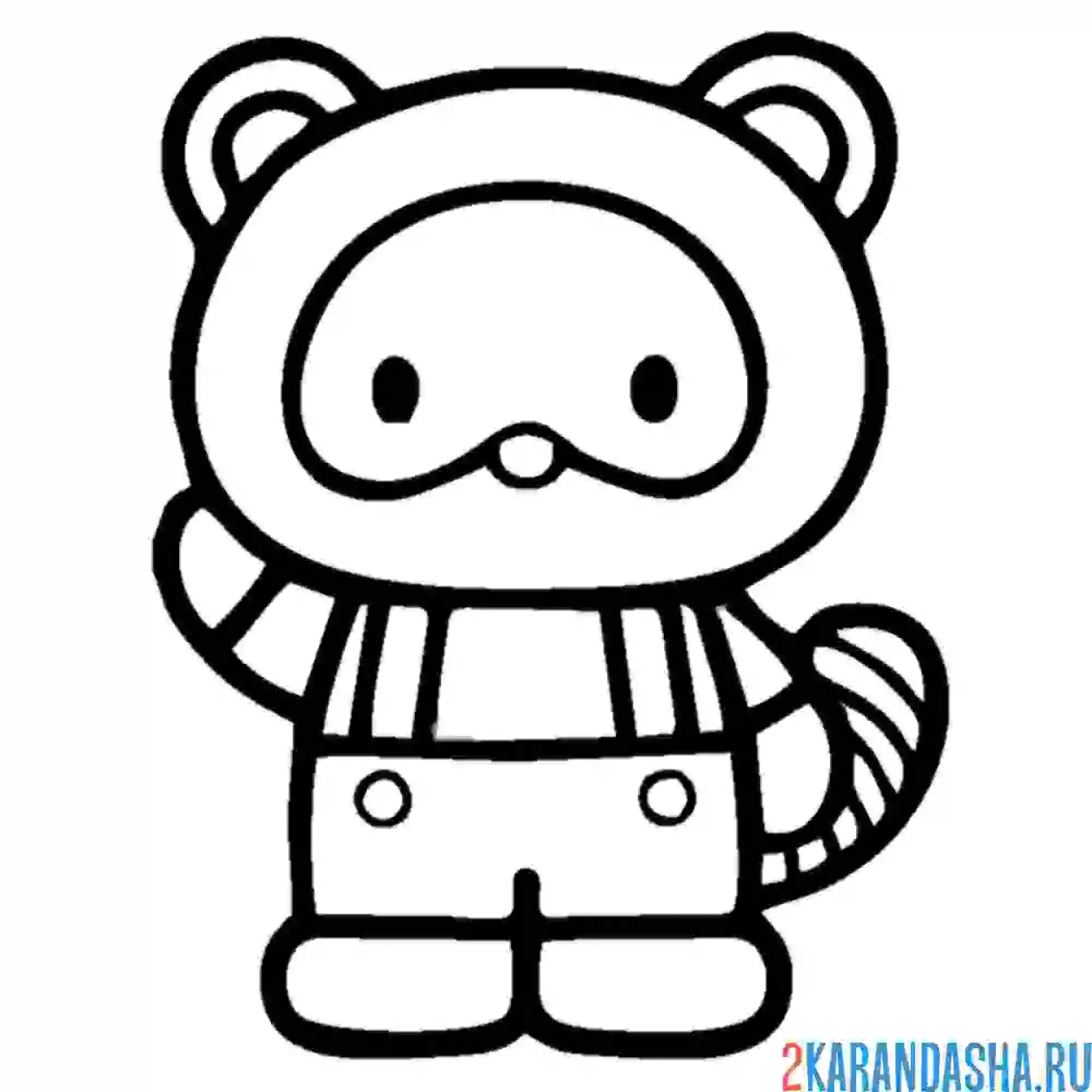 Раскраска енот трейси