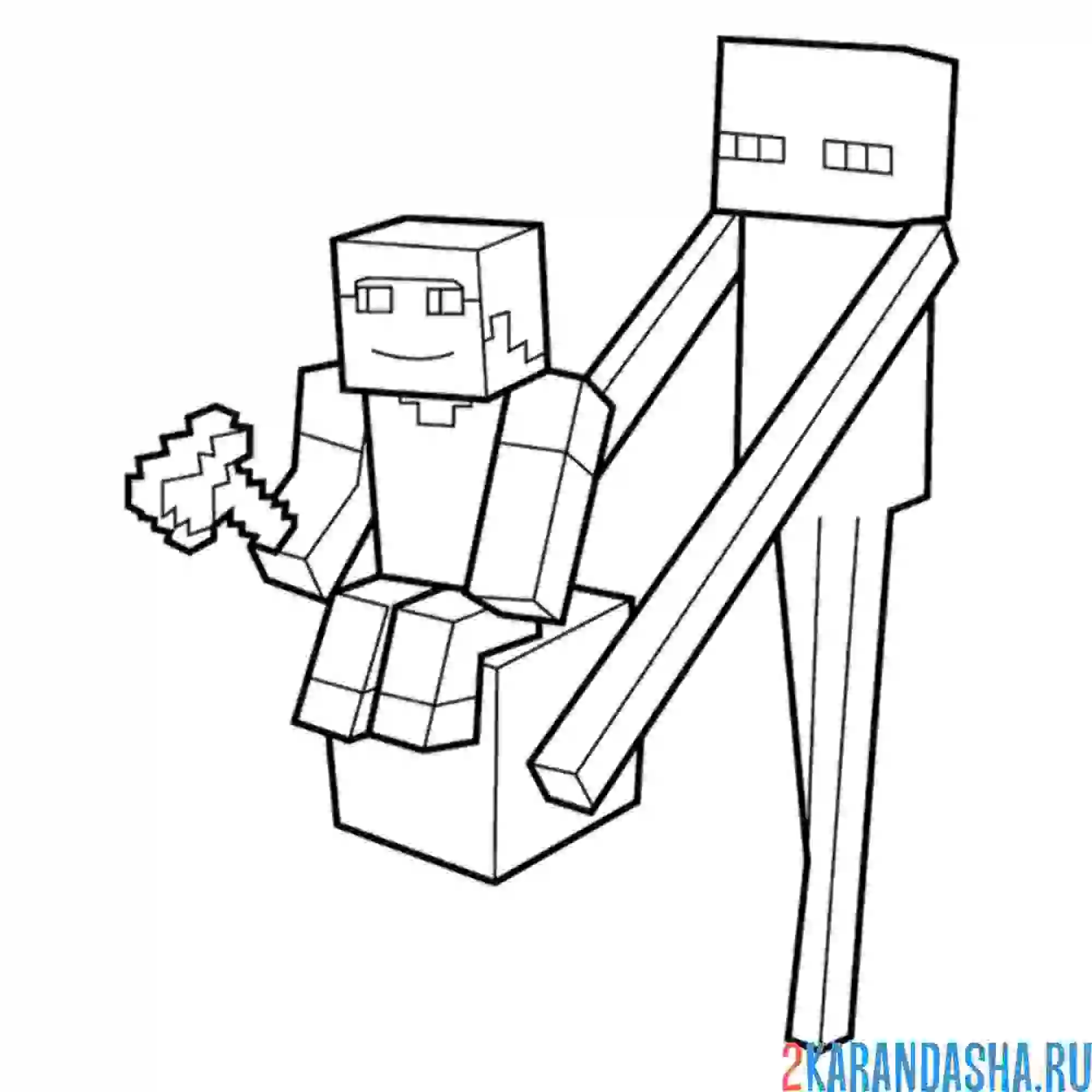 Раскраска майнкрафт призрак несет