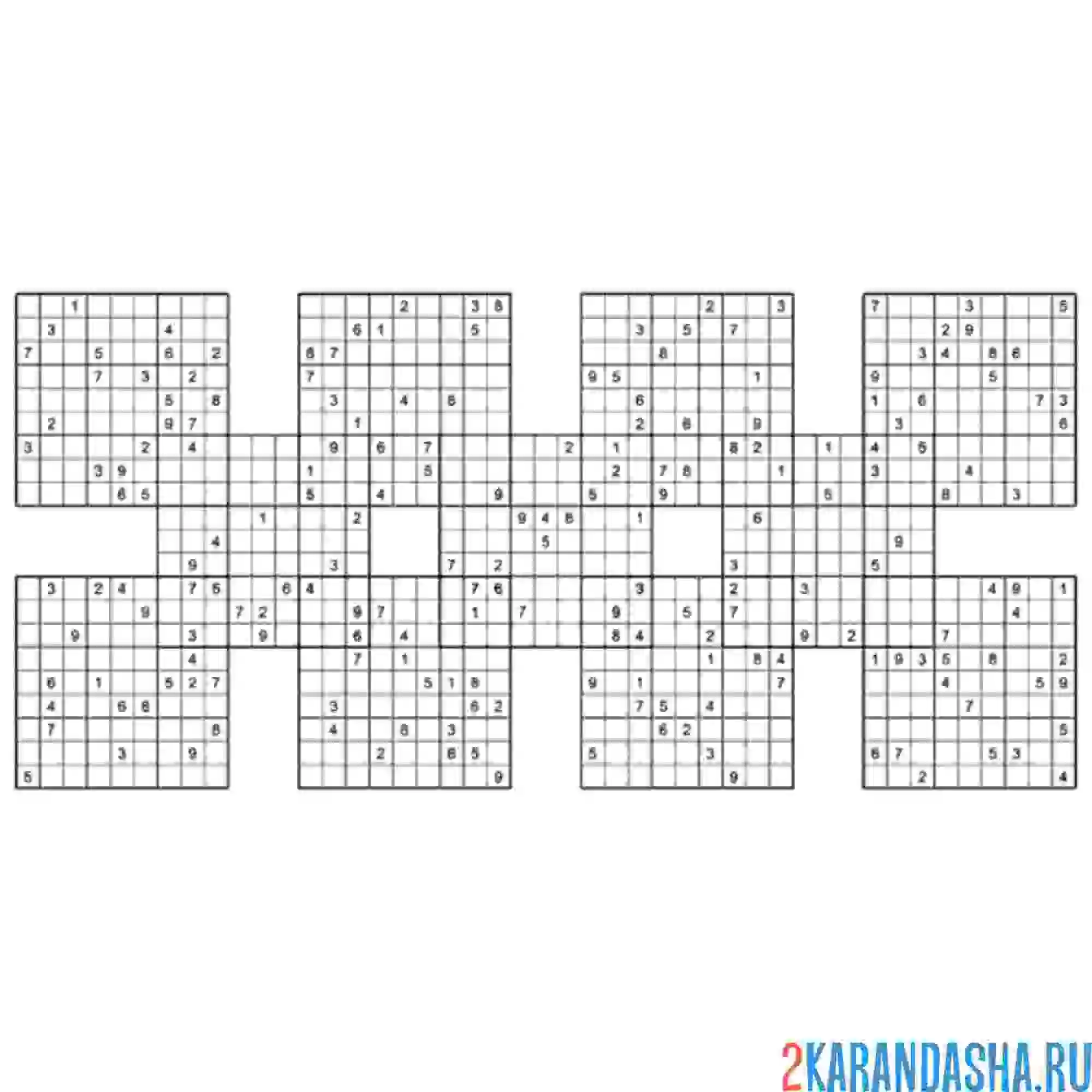 Раскраска сложное судоку долго