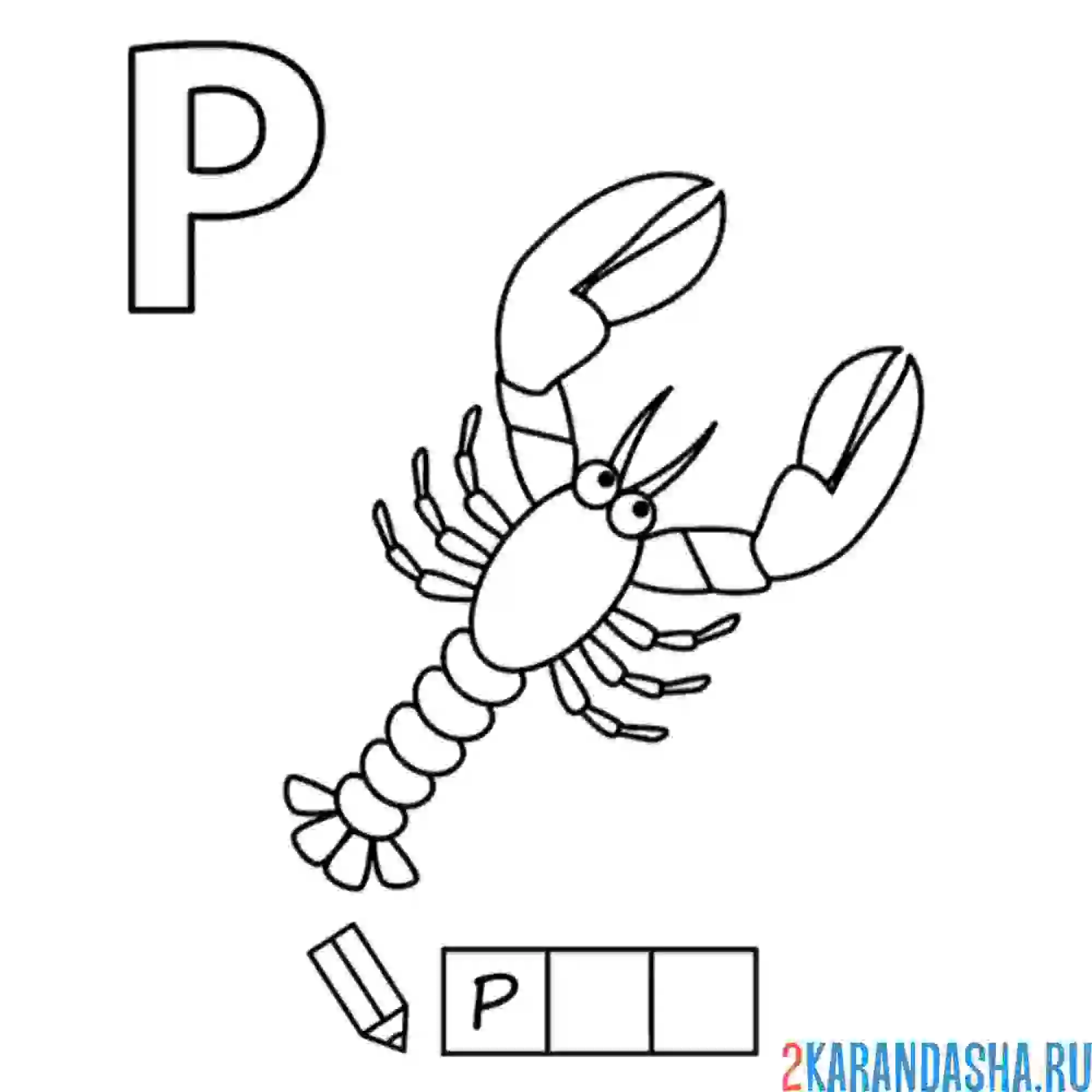 Раскраска алфавит буква р