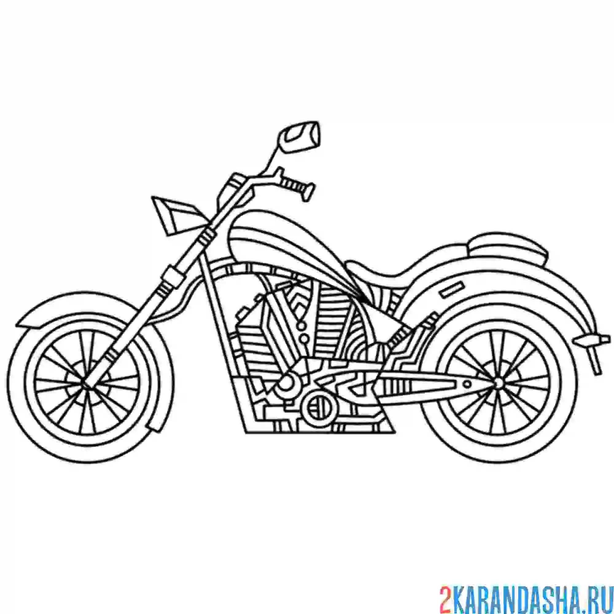 Раскраска дорожный мотоцикл