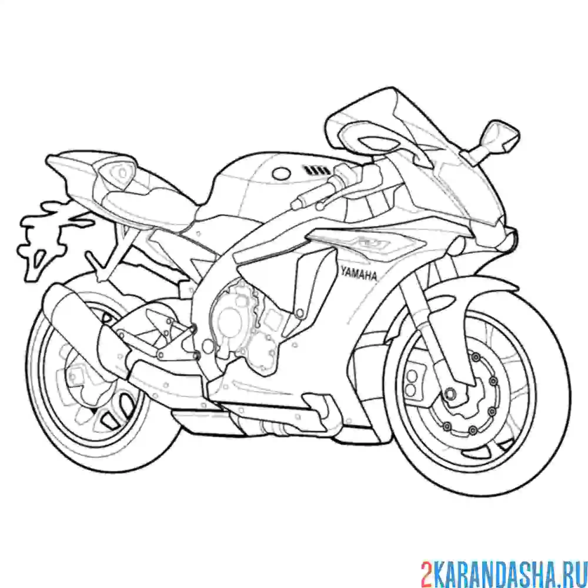 Раскраска ямаха мотоцикл