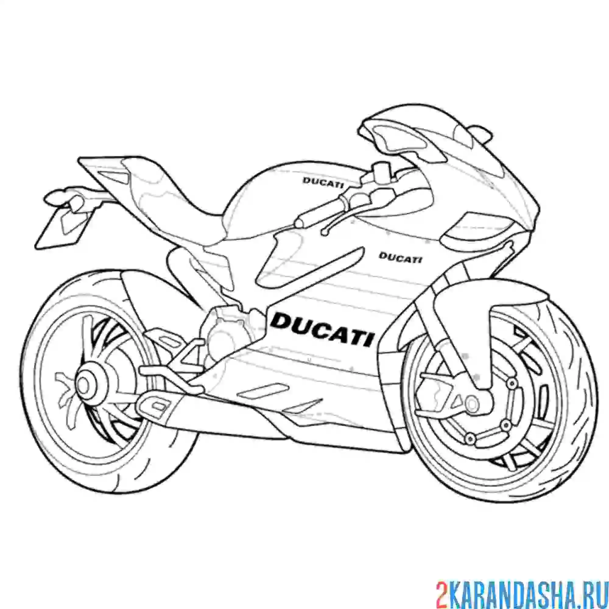 Раскраска дукати мотоцикл