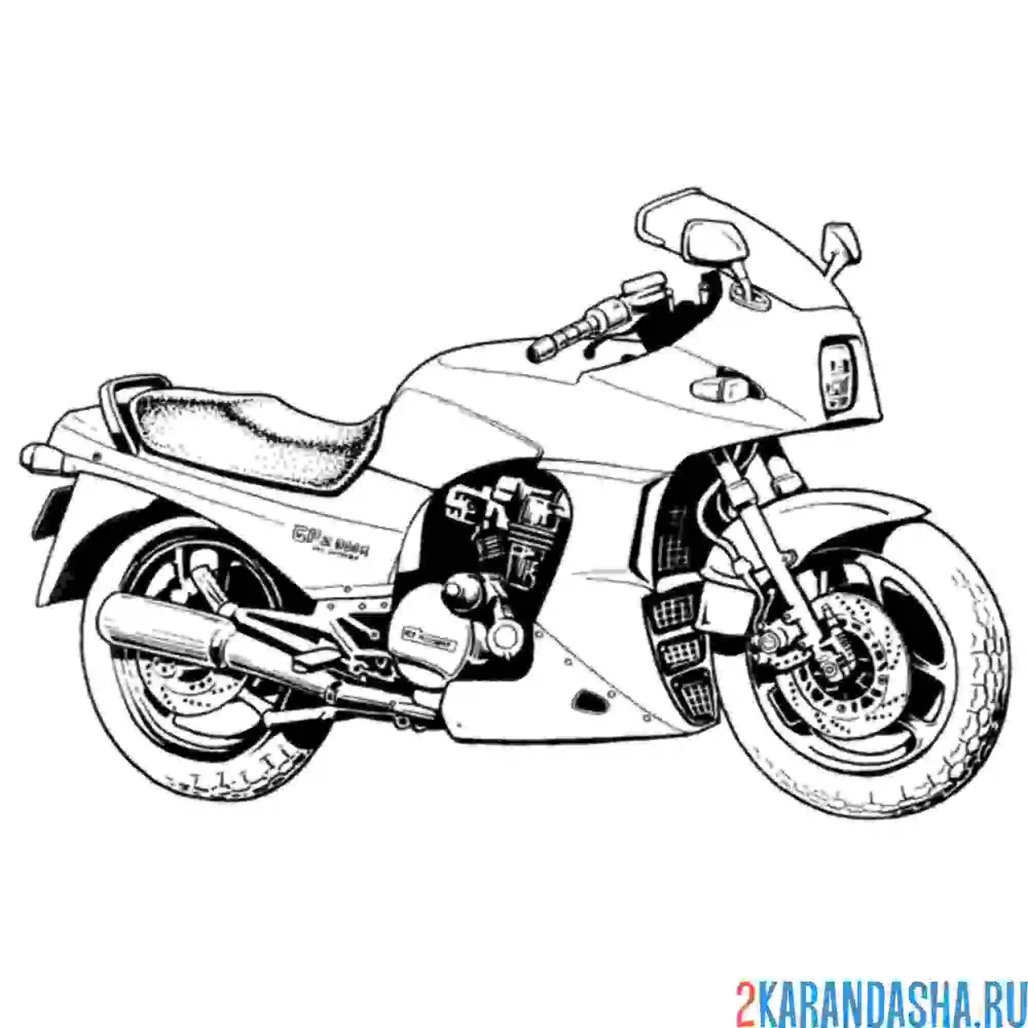 Раскраска мотоцикл быстрый