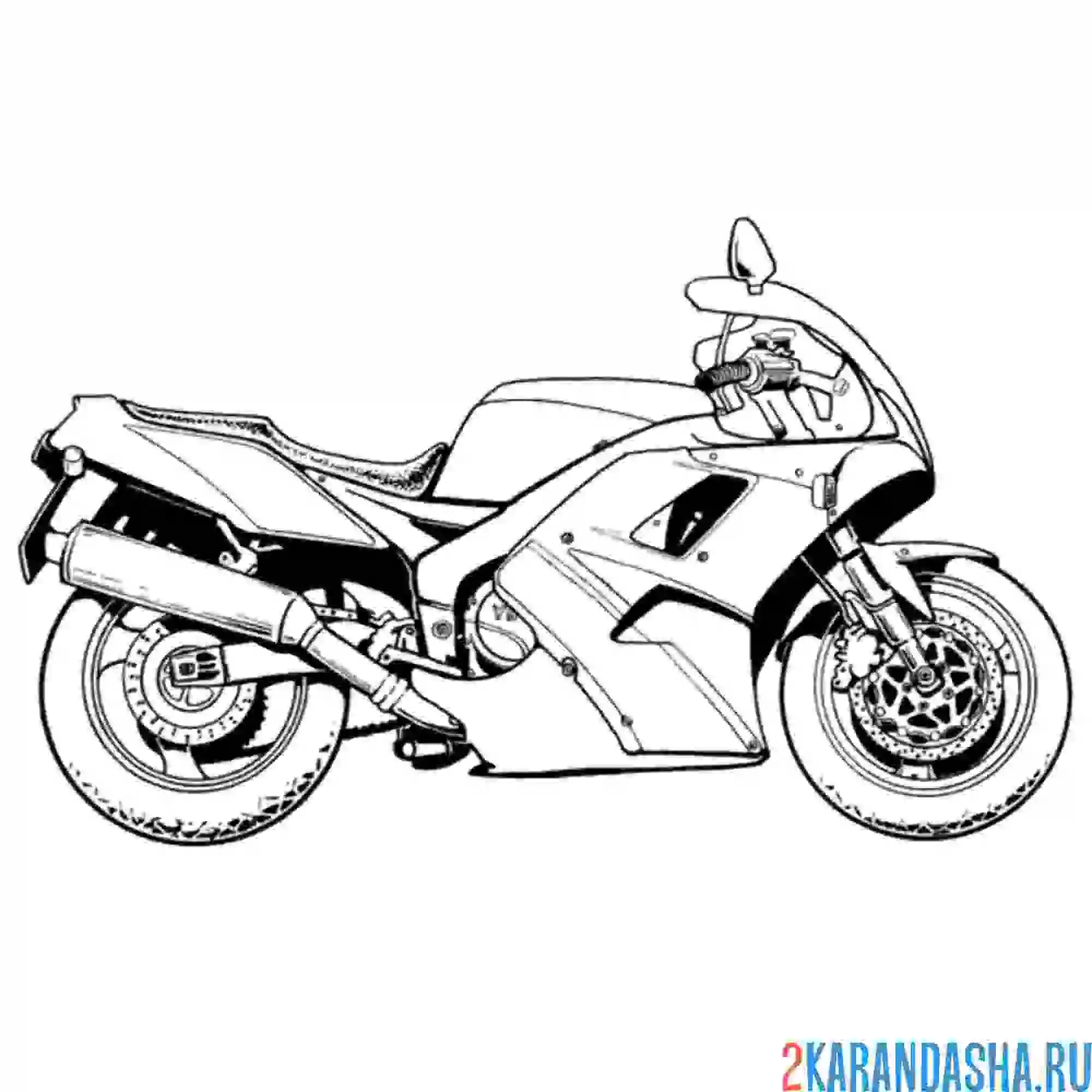 Раскраска мотоцикл гоночный спорт