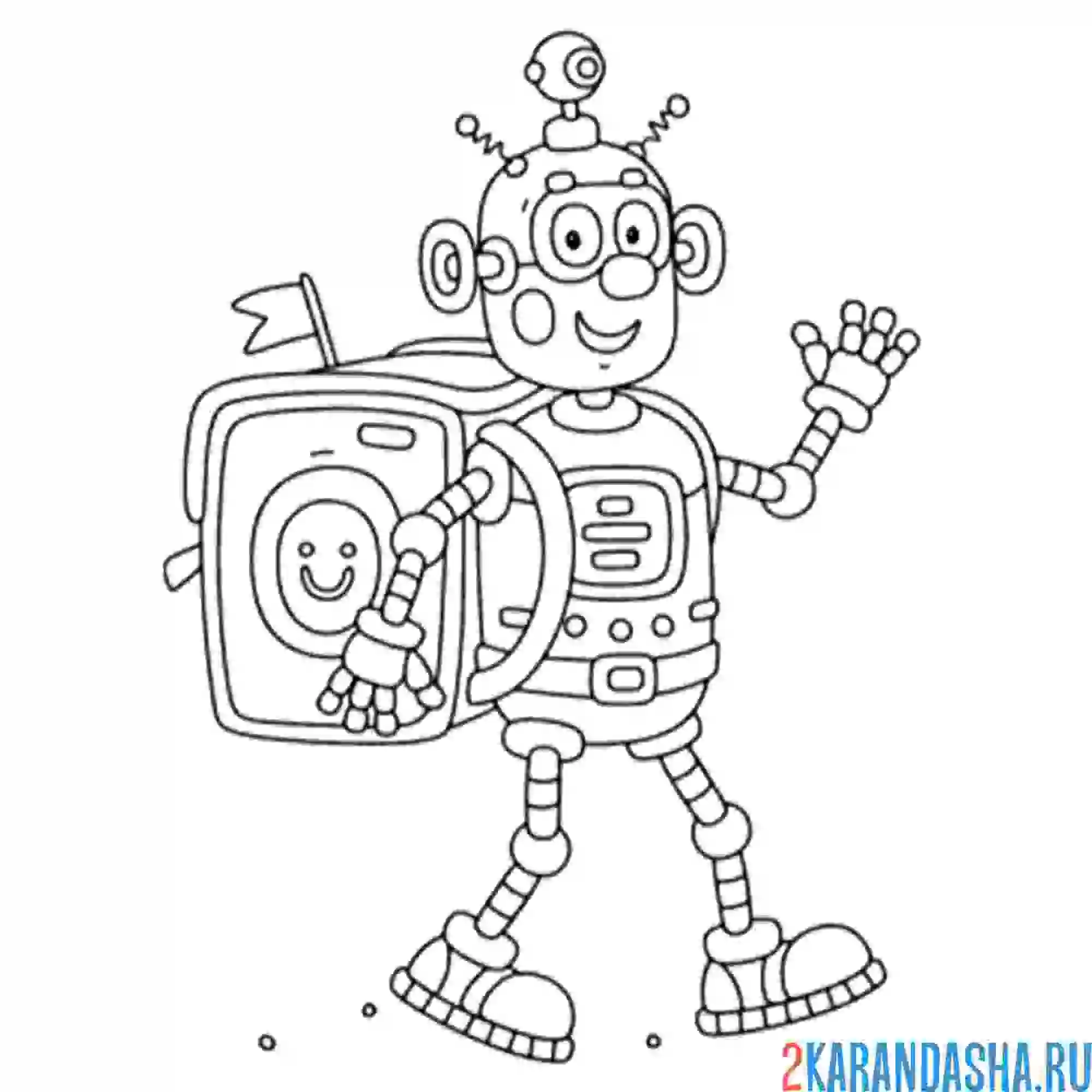 Раскраска робот-доставщик