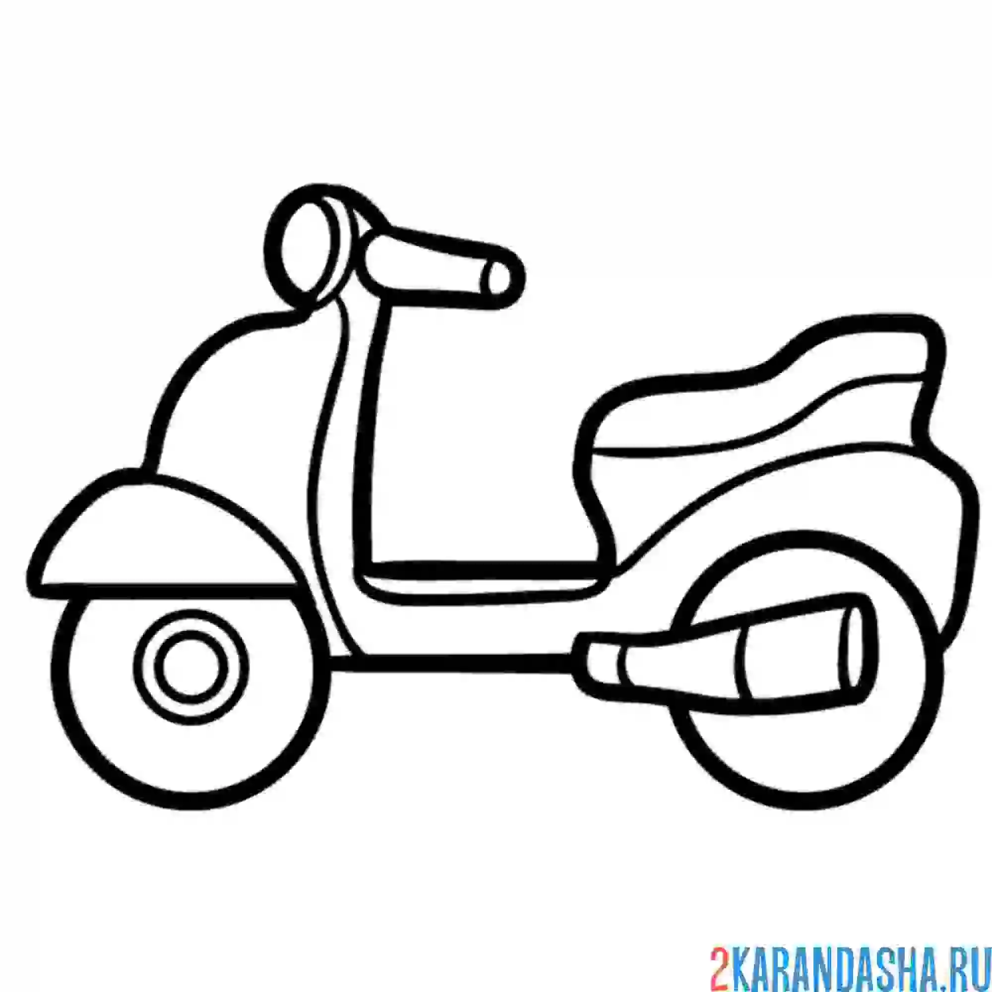 Раскраска рисованный скутер