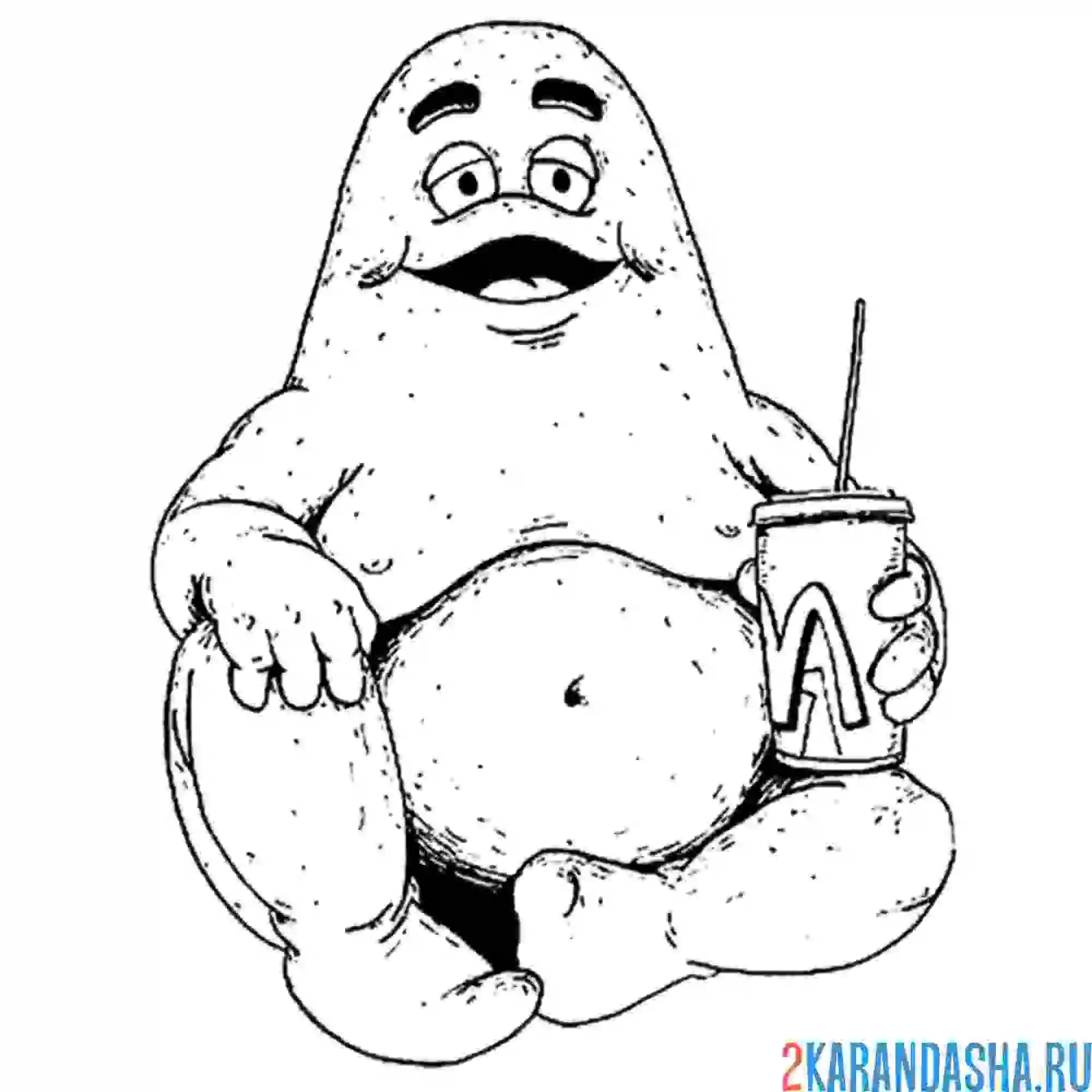 Раскраска гримаса коктейль