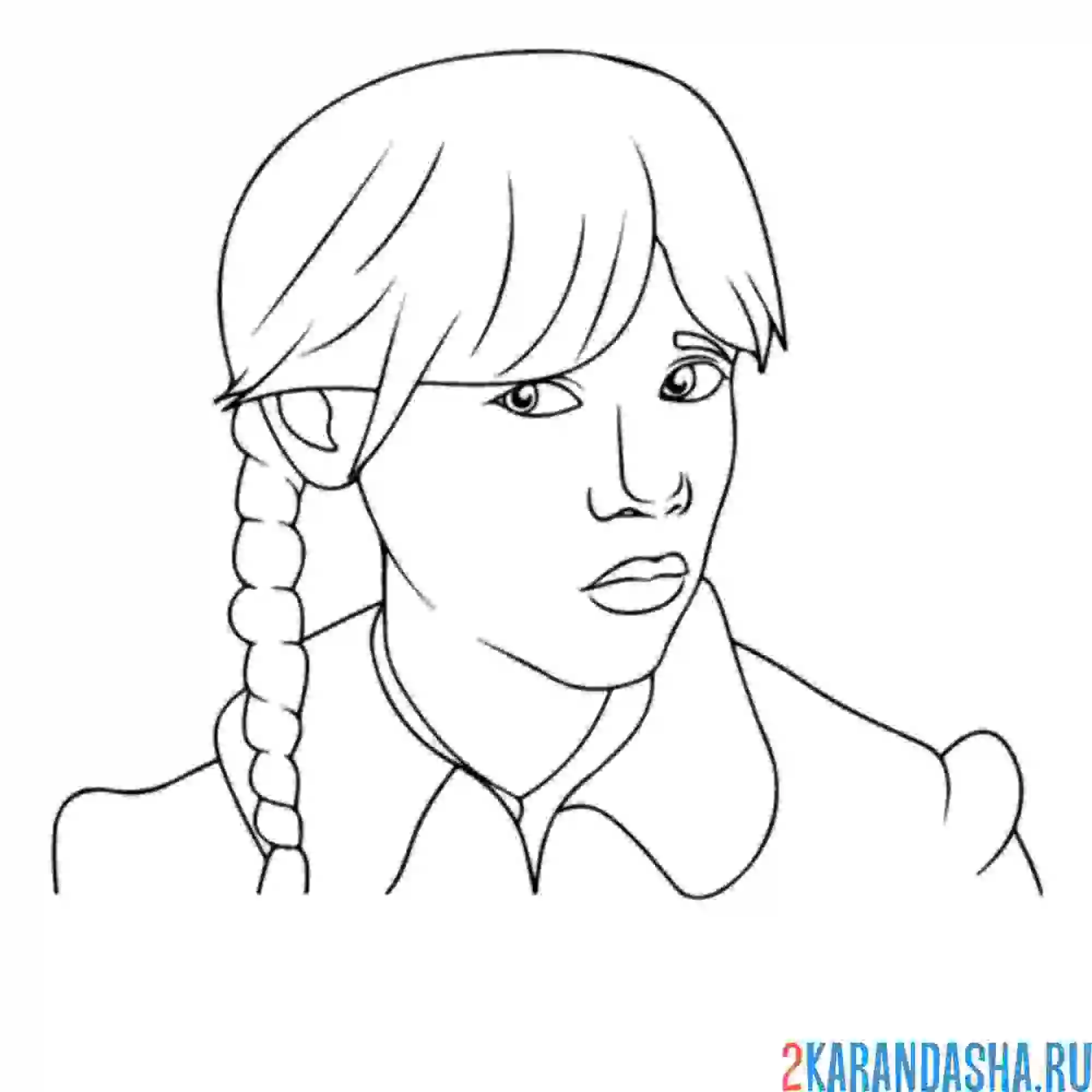 Раскраска уэнздей удивлена