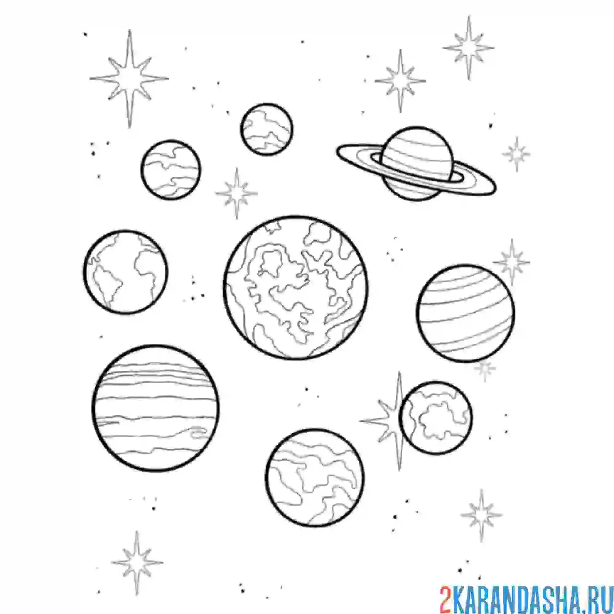 Раскраска планеты космические