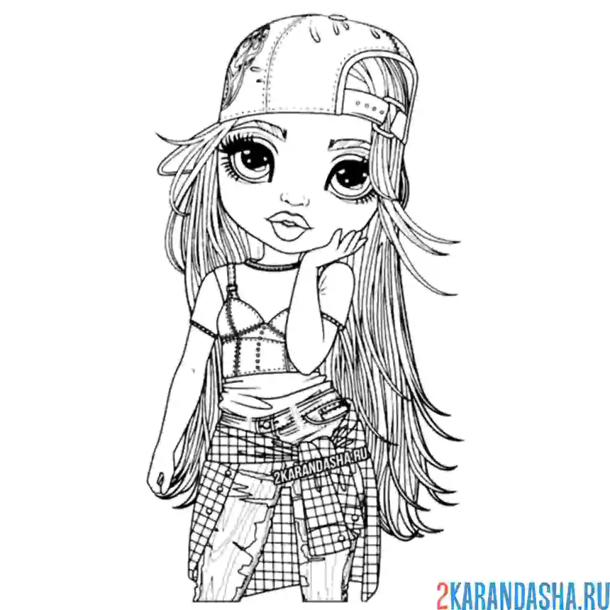 Раскраска руби рейнбоу хай (rainbow high)