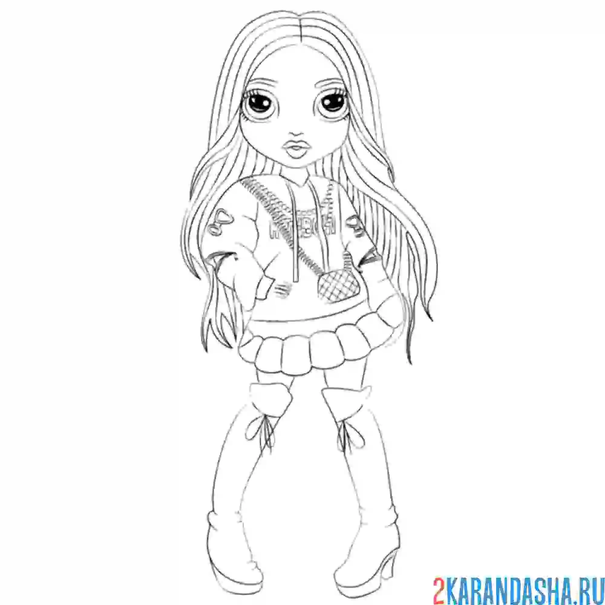 Раскраска эми ванда рейнбоу хай (rainbow high)