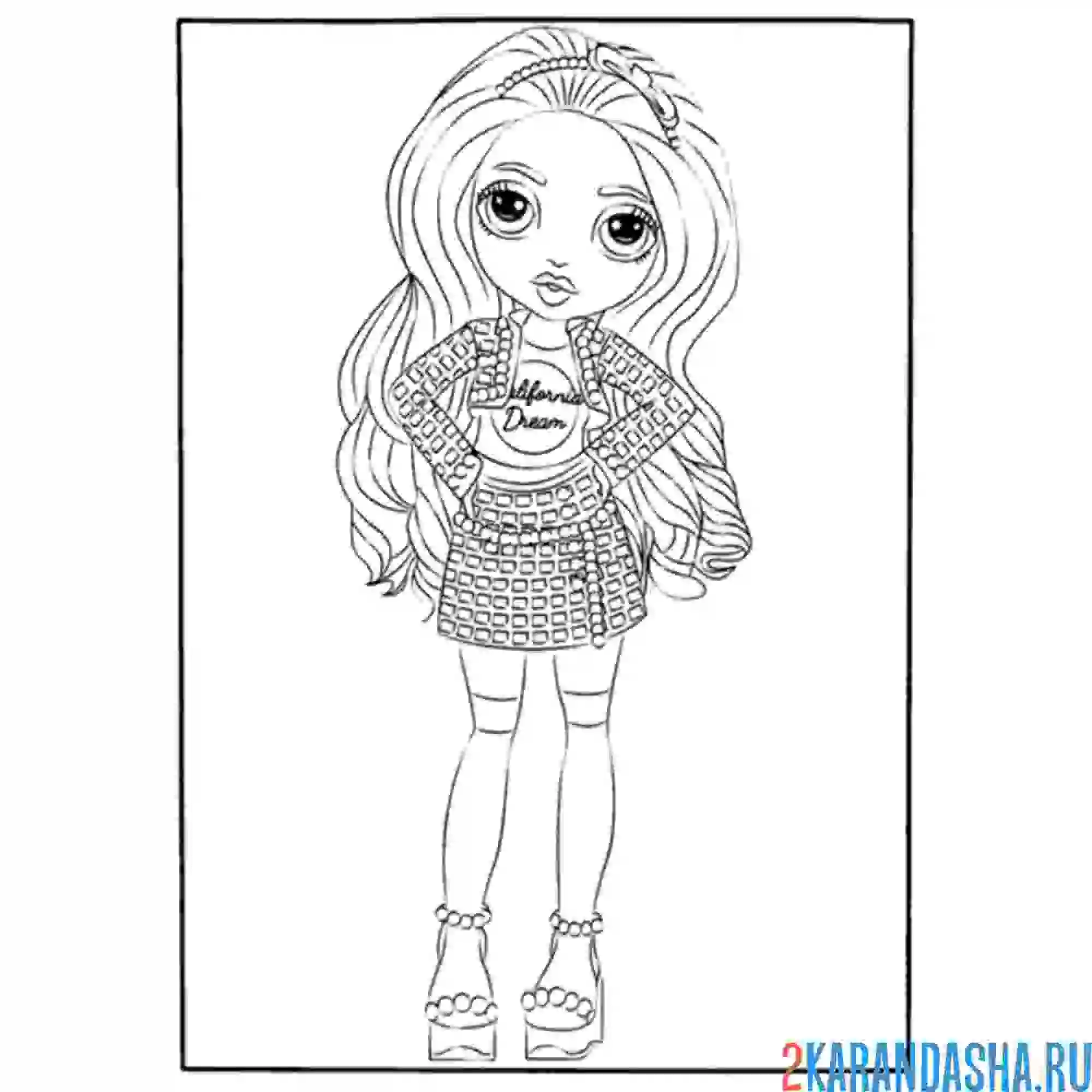 Раскраска белла паркер (rainbow high)