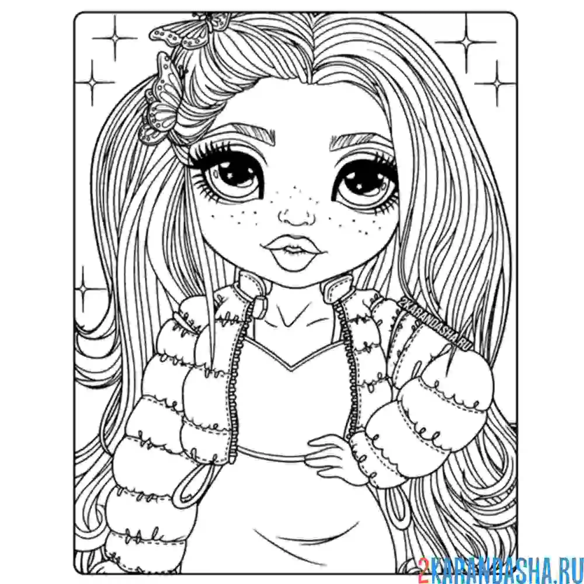 Раскраска рейнбоу хай поппи роуен