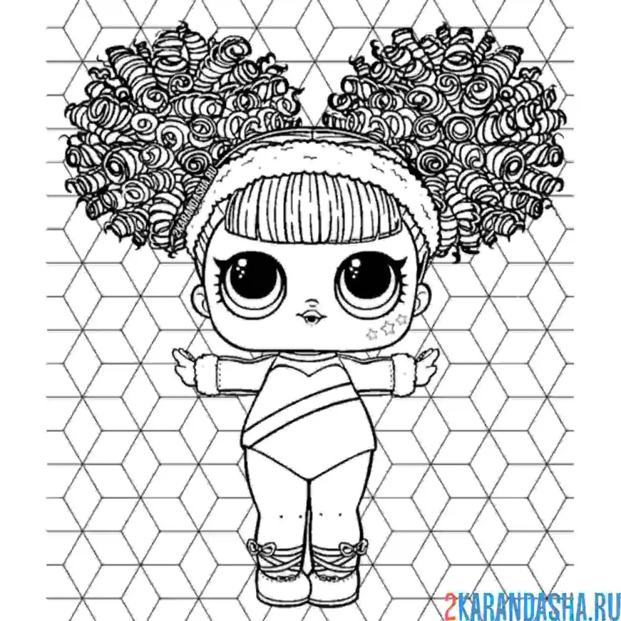 Раскраска кукла лол гимнастка