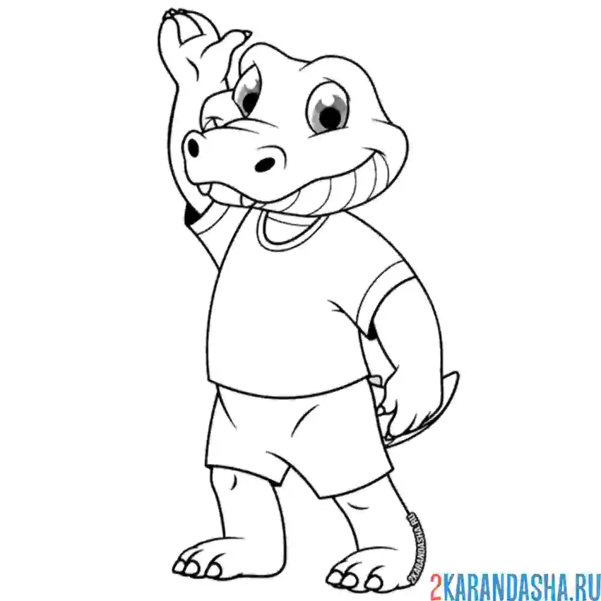 Раскраска крокодил зарядка