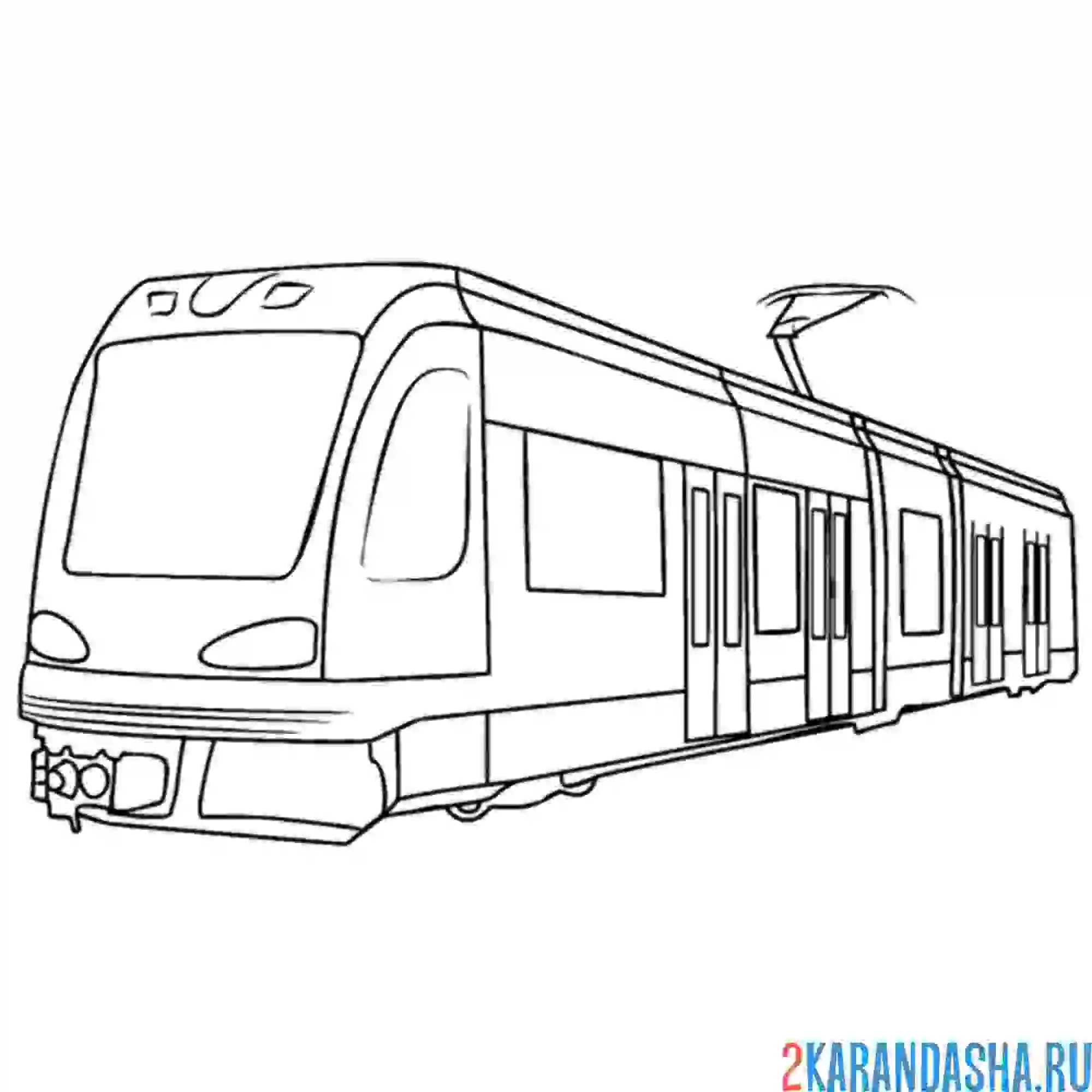 Раскраска трамвай городской