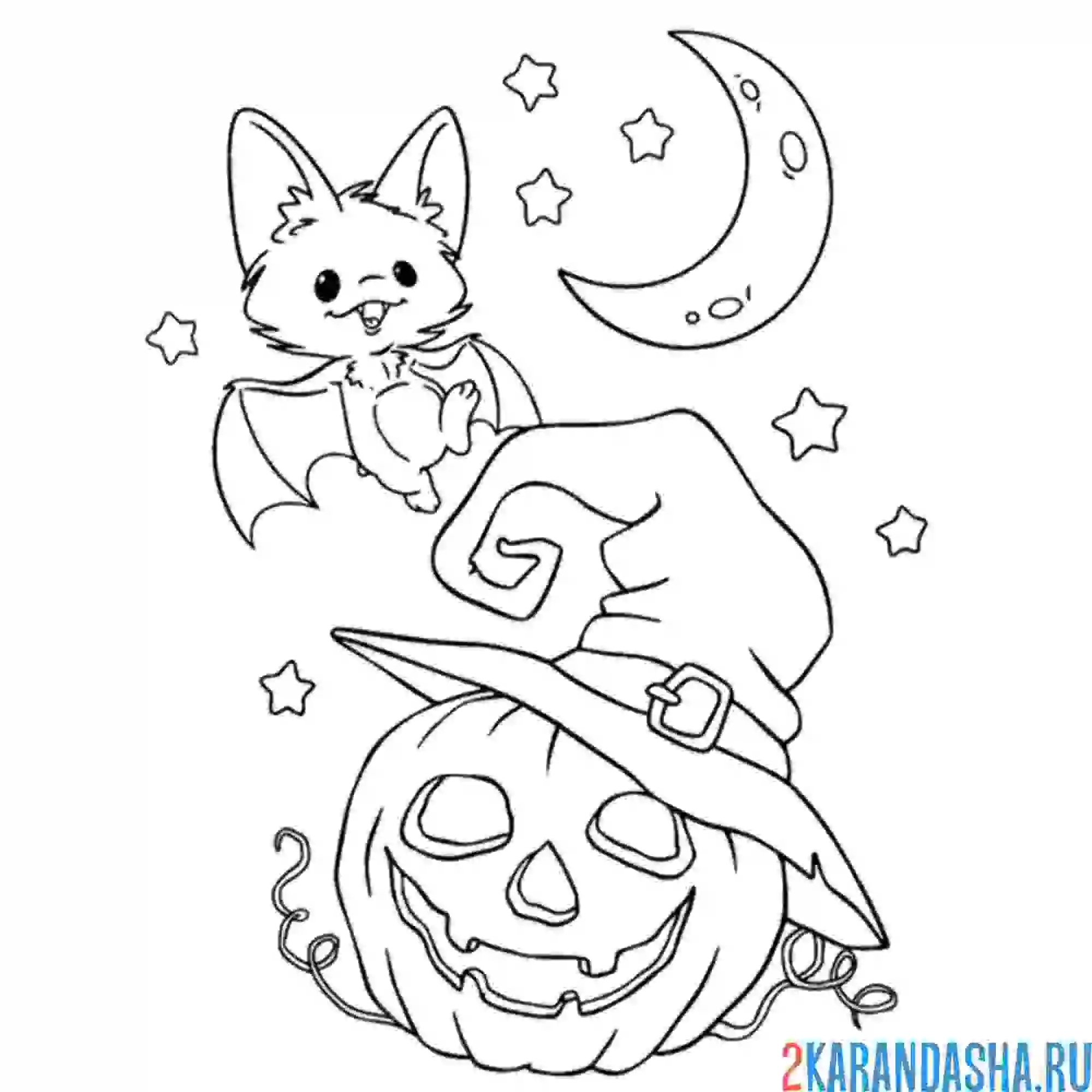 Раскраска тыква на хэллоуин