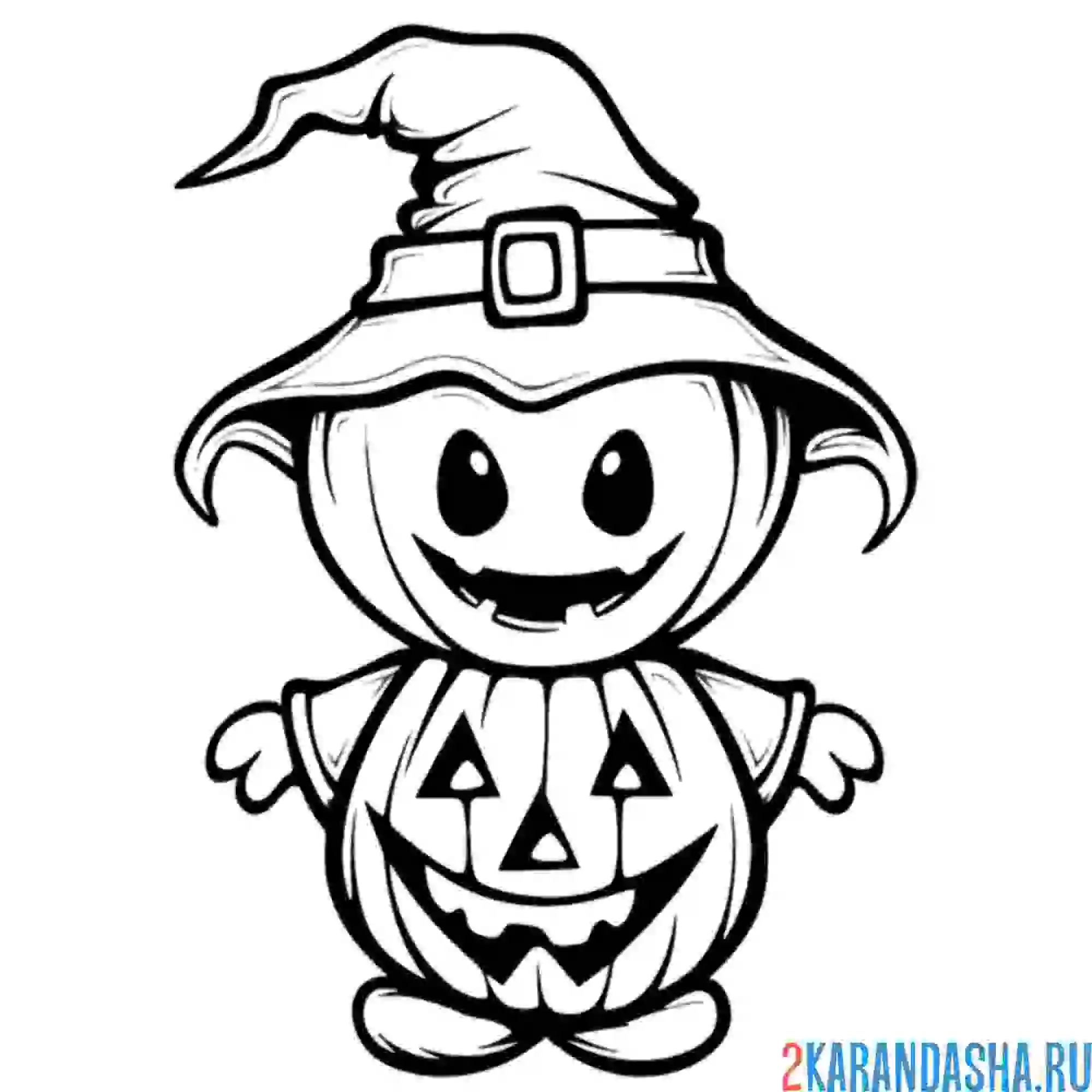 Раскраска чучело тыквва