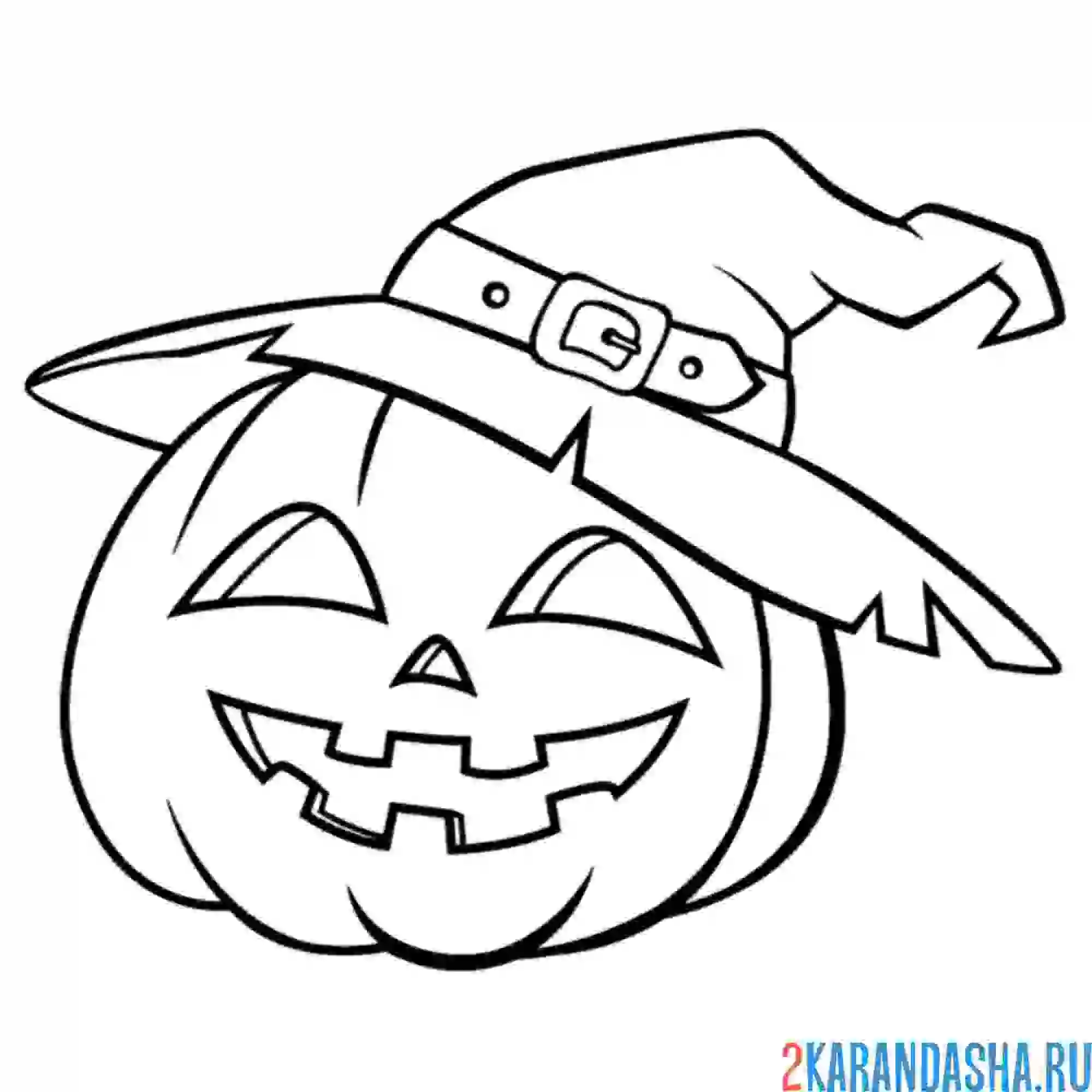 Раскраска голова тыква на хэллоуин