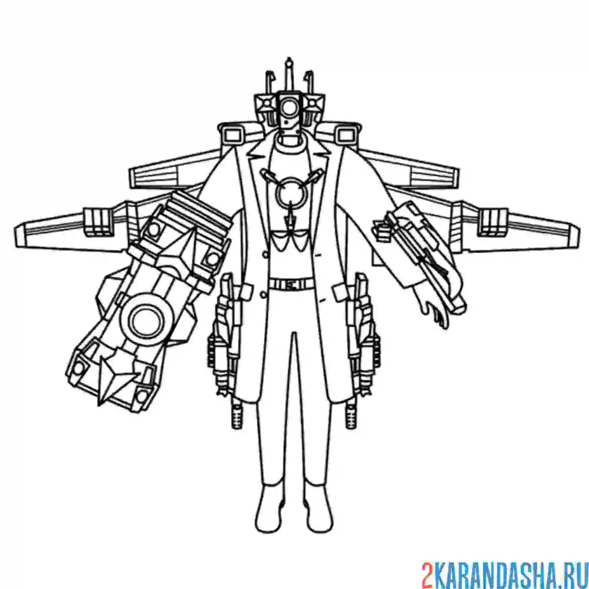 Раскраска апгрейд титан камерамэн