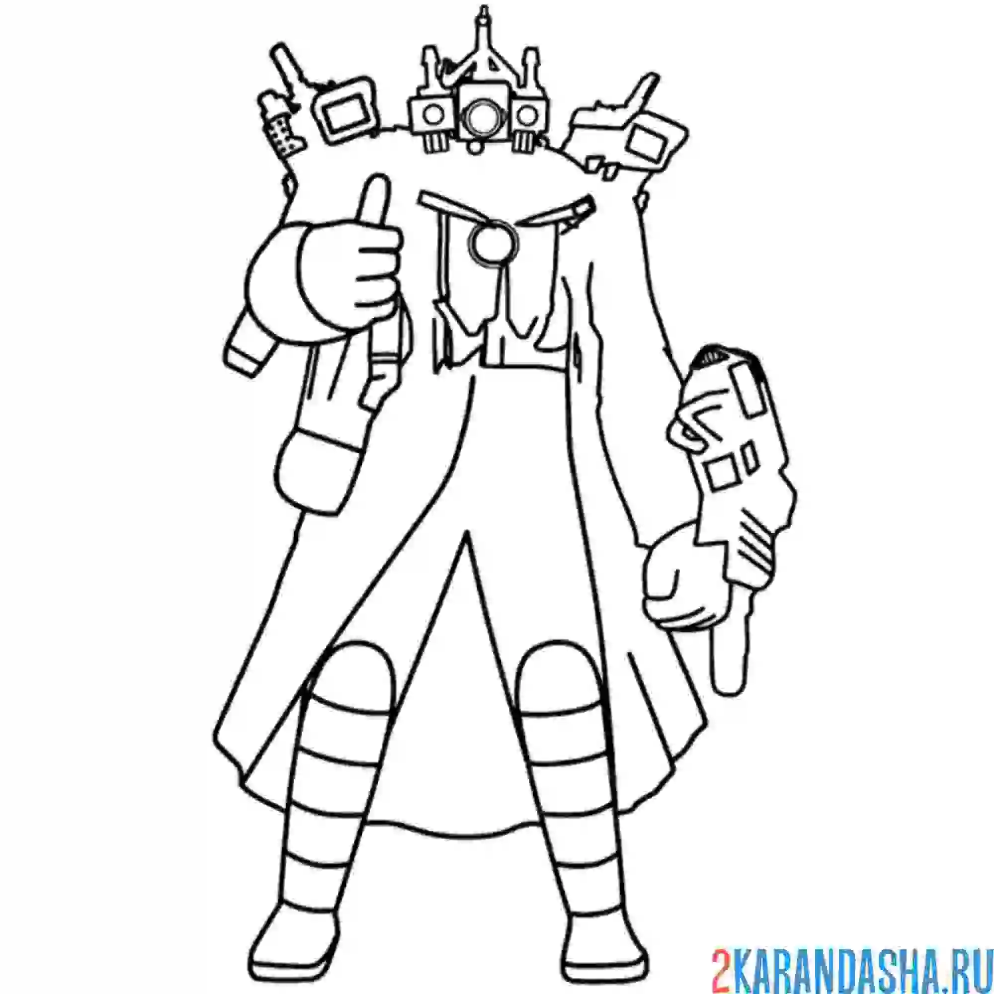 Раскраска титан камерамэн скибиди