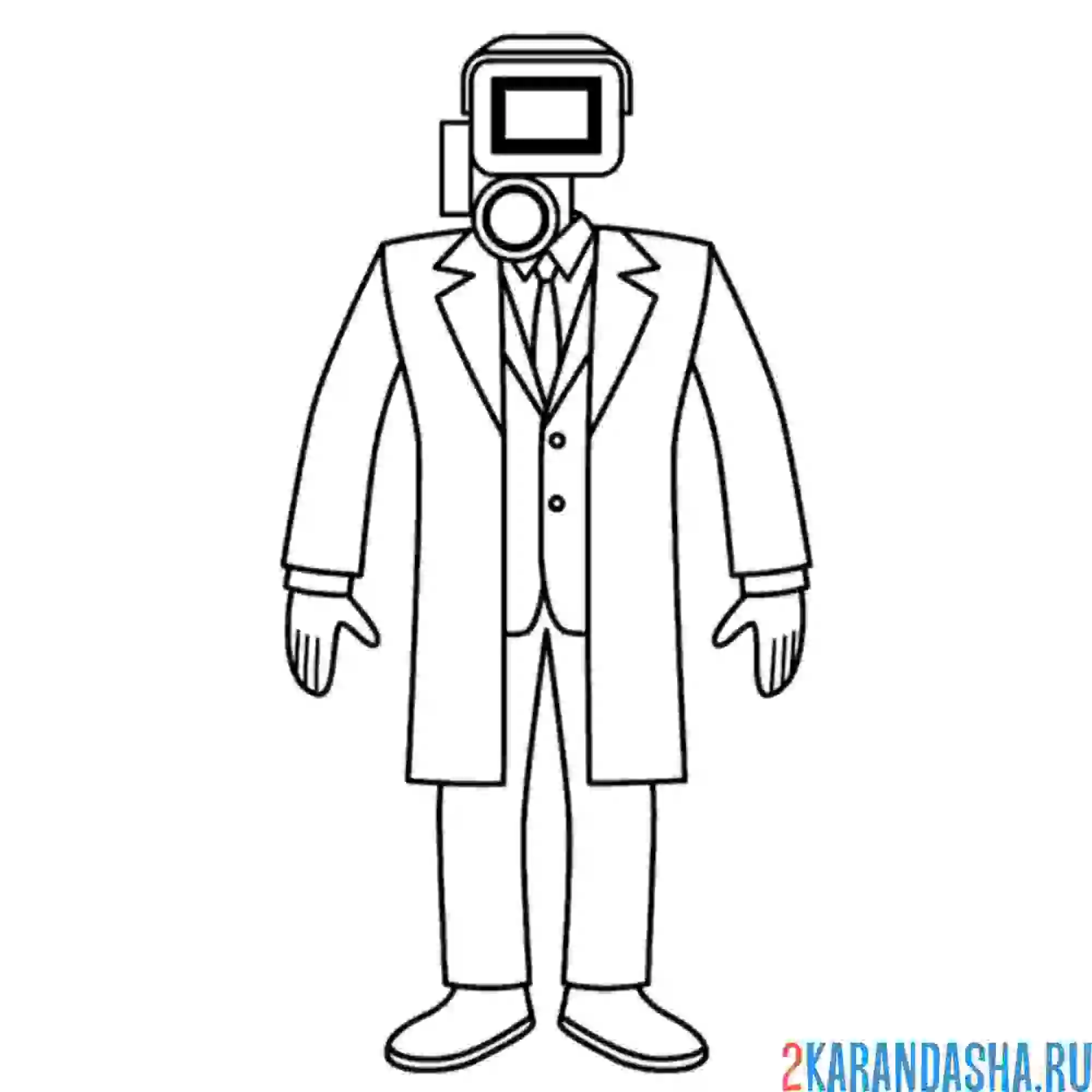 Раскраска камерамэн простой
