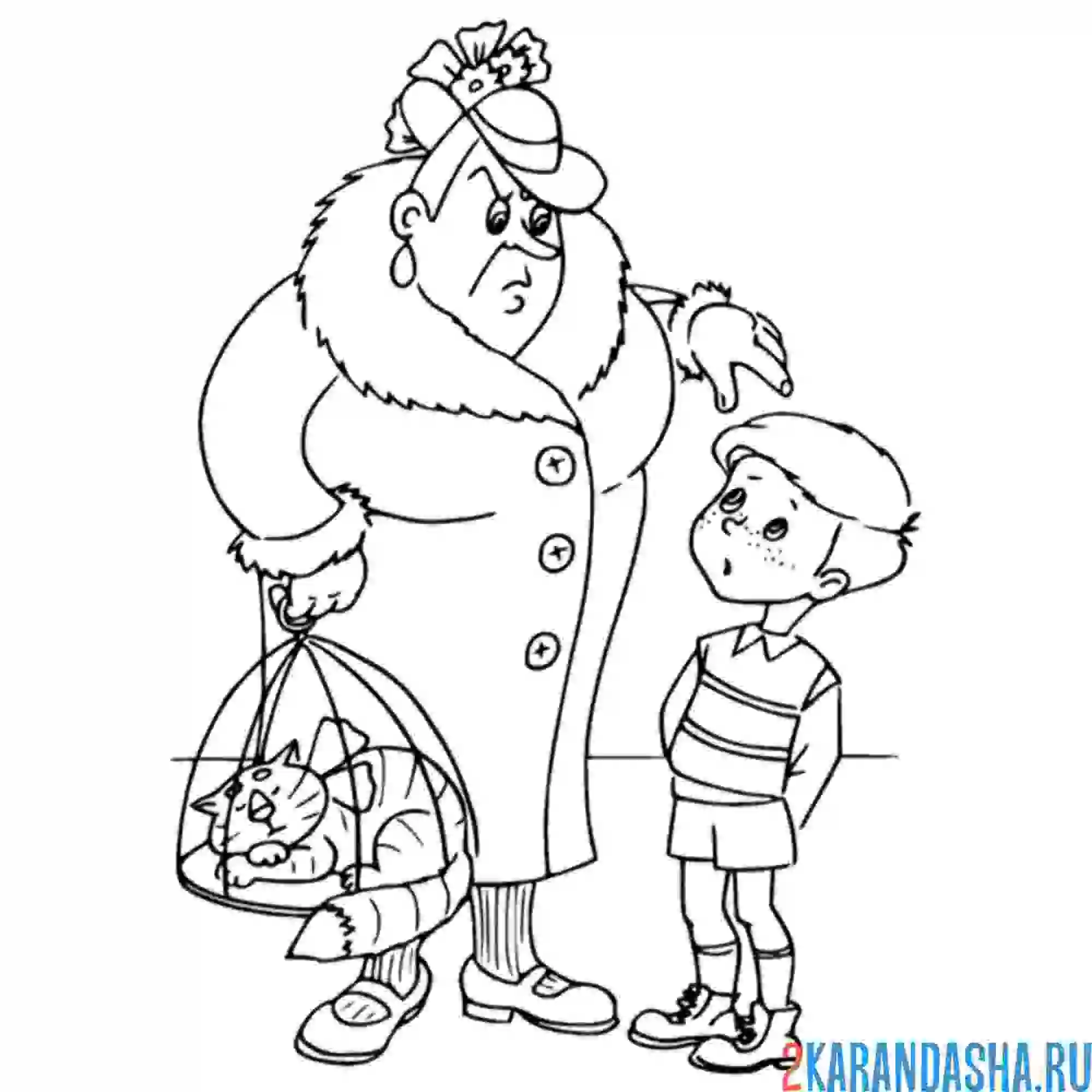 Раскраска фрекен бок и малыш