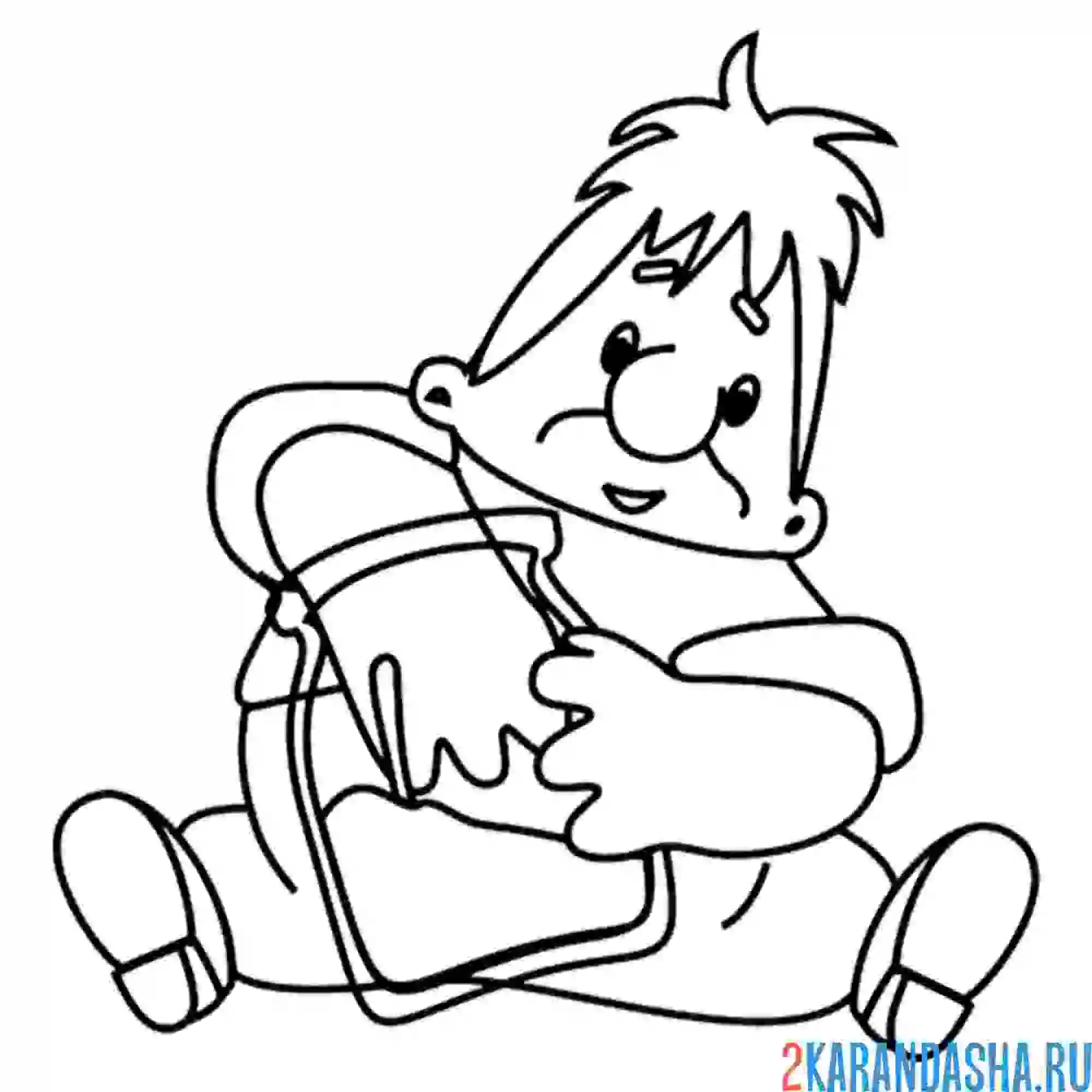 Раскраска карлсон доедает варенье