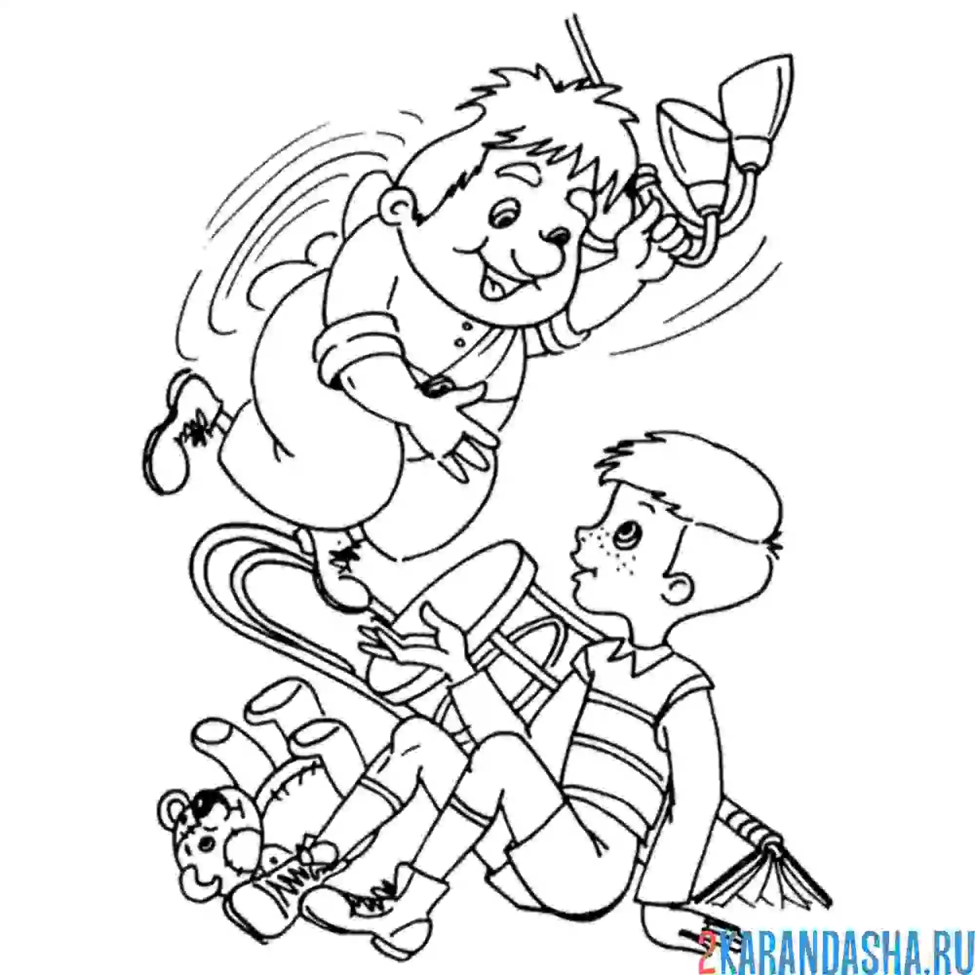 Раскраска карлсон шумит