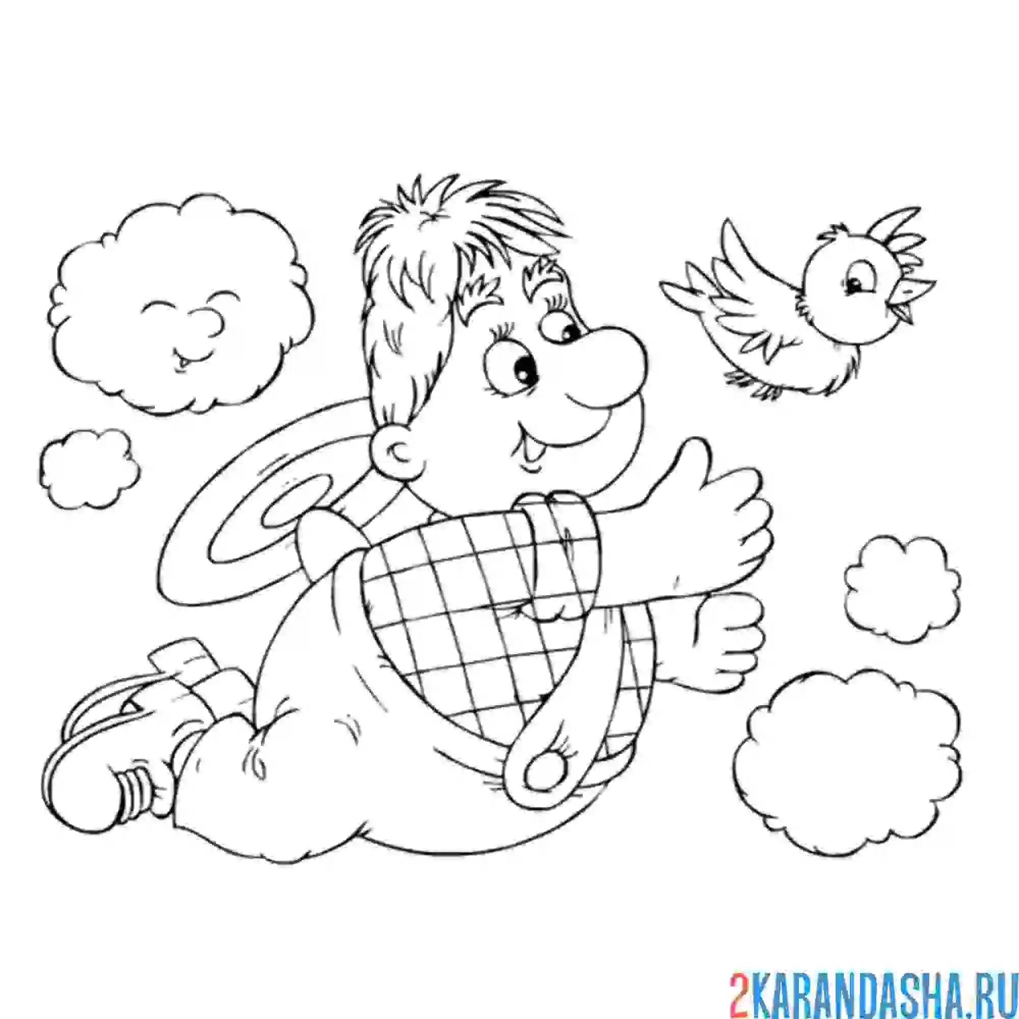 Раскраска карлсон в небе