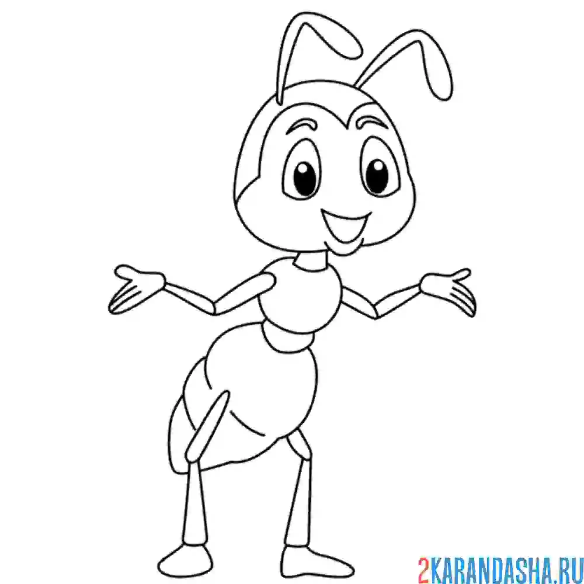 Раскраска муравей мальчик