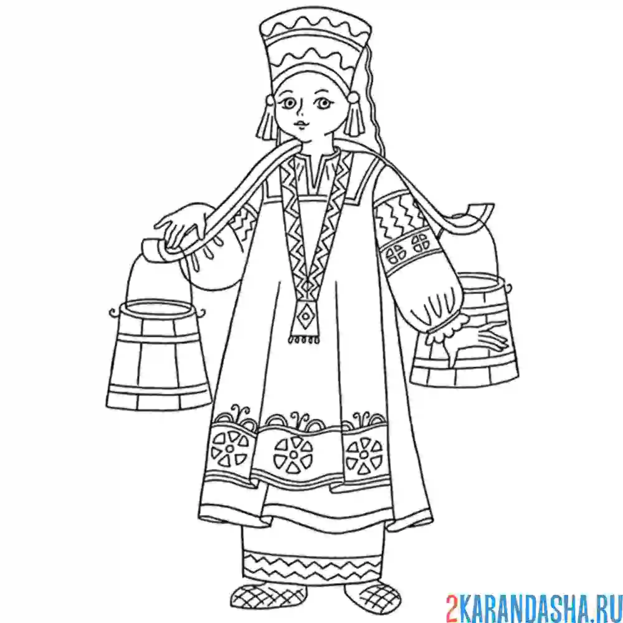 Русский национальный костюм рисунок