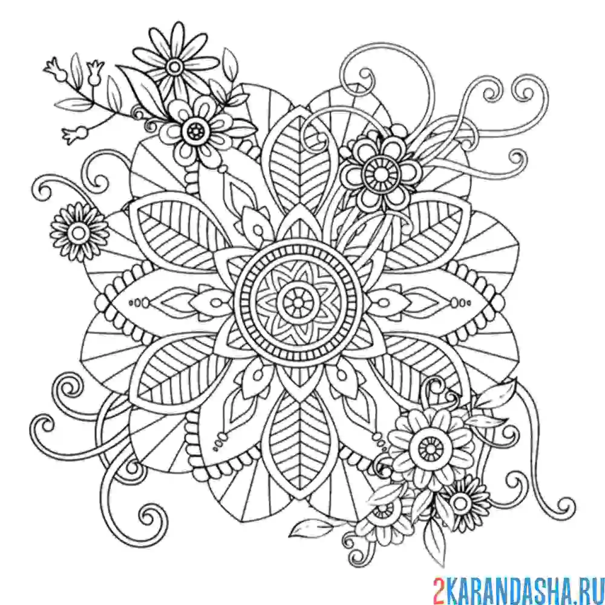 Раскраска мандала процветание и успех