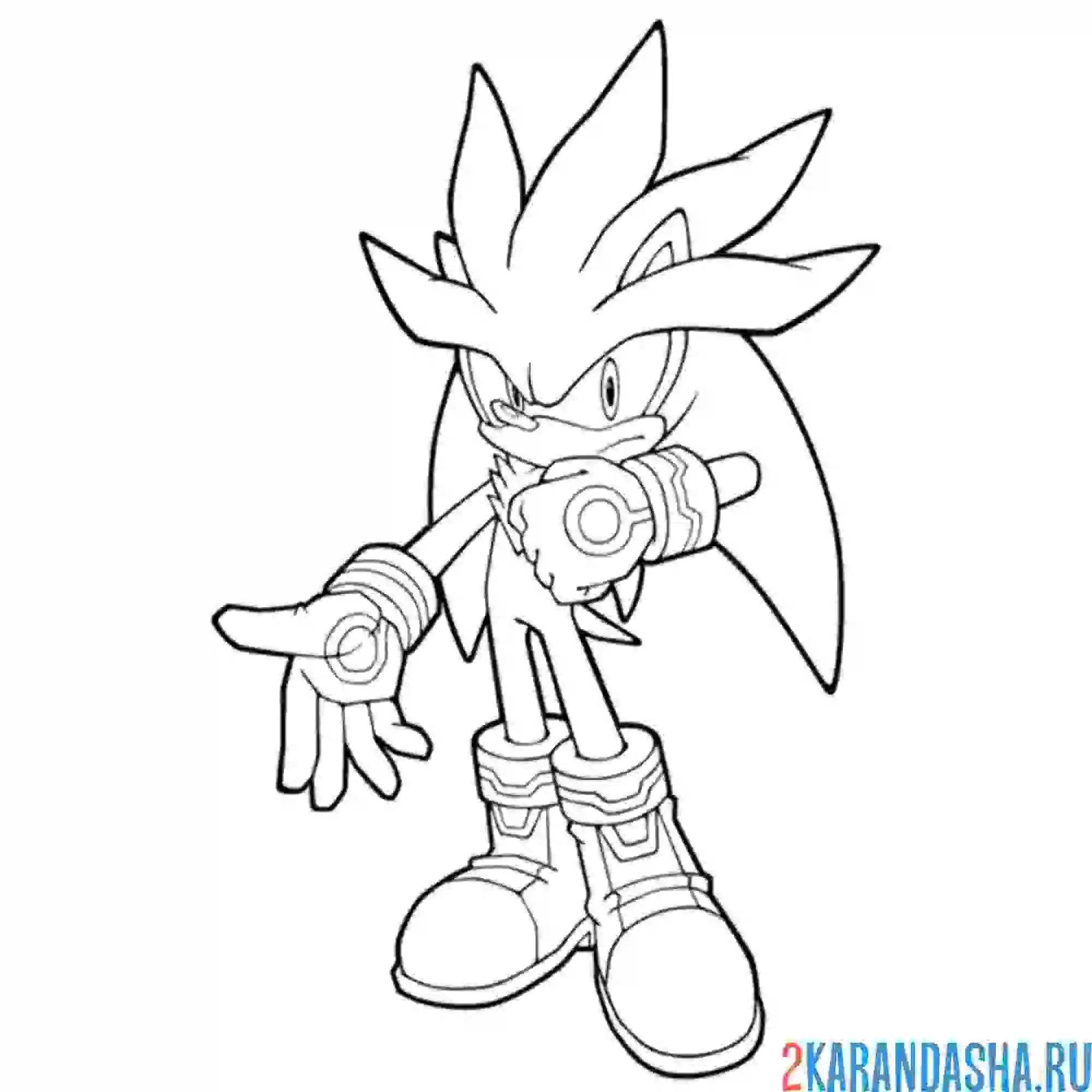 Раскраска ёж сильвер из соник