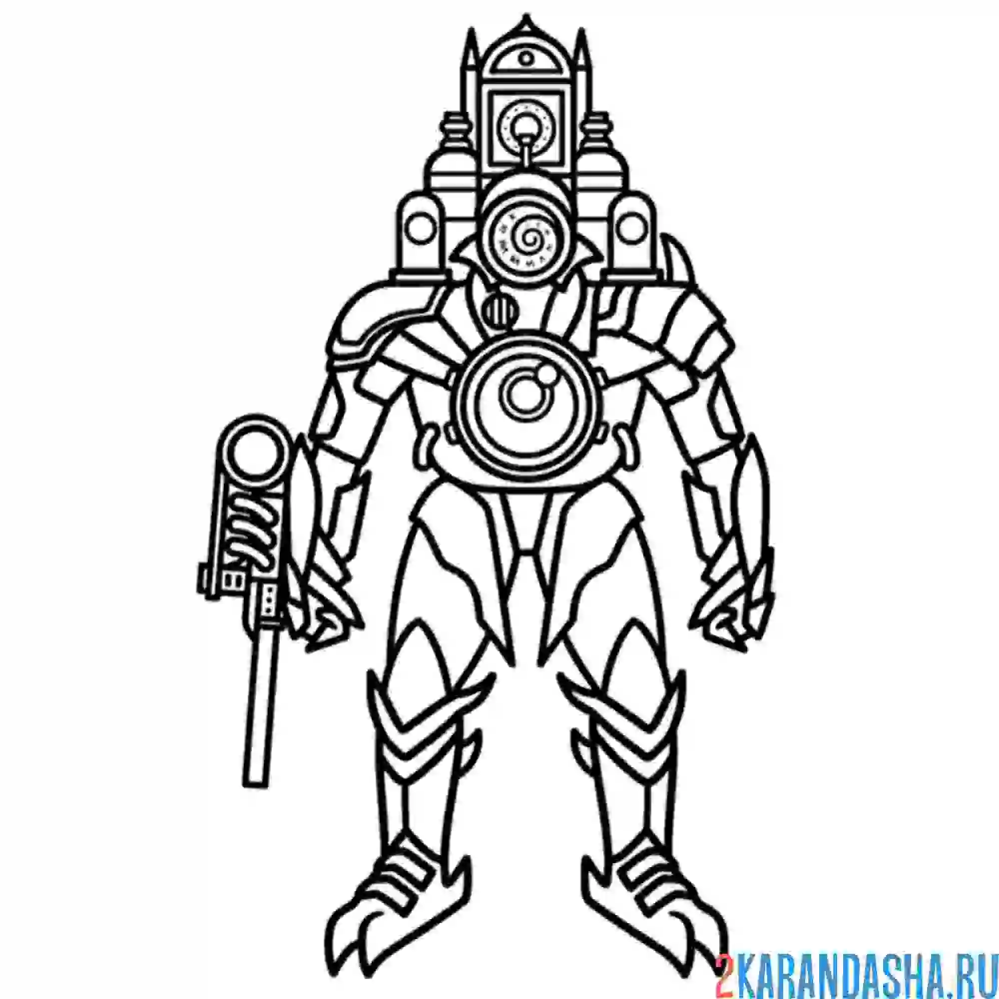 Раскраска клокмен скибиди туалет