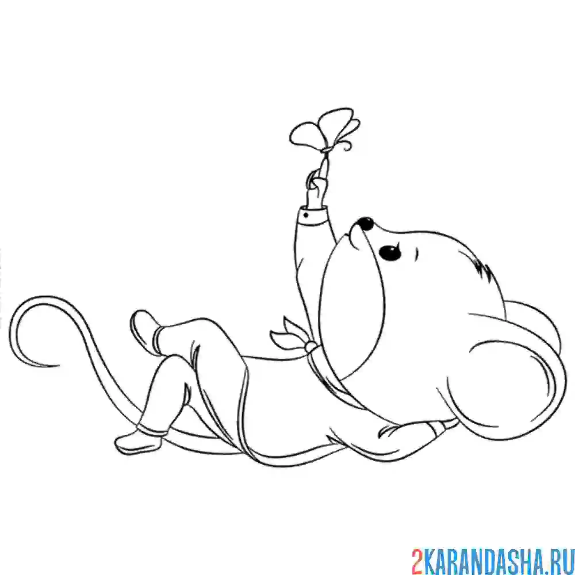 Раскраска мальчик мышь