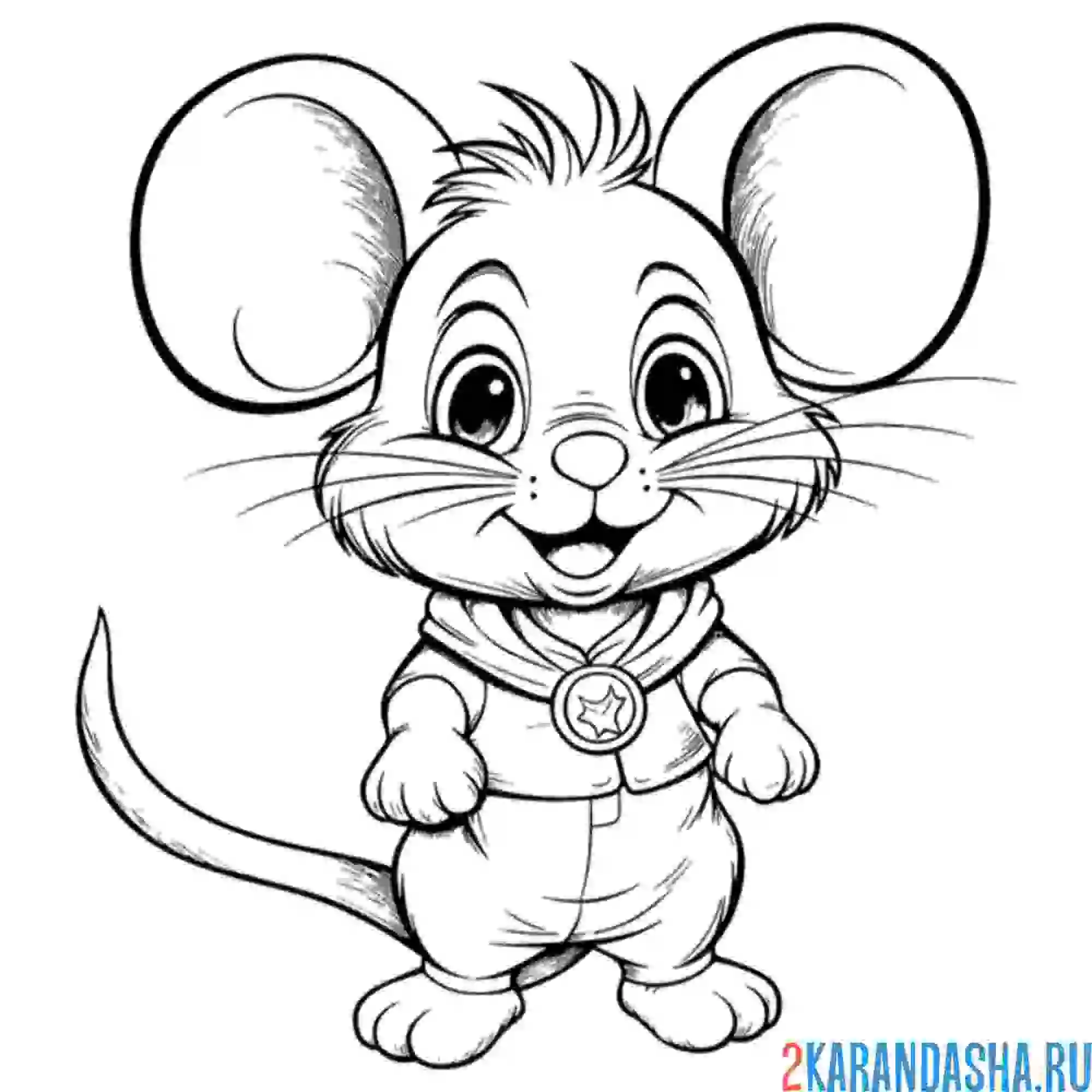 Раскраска мышонок в одежде