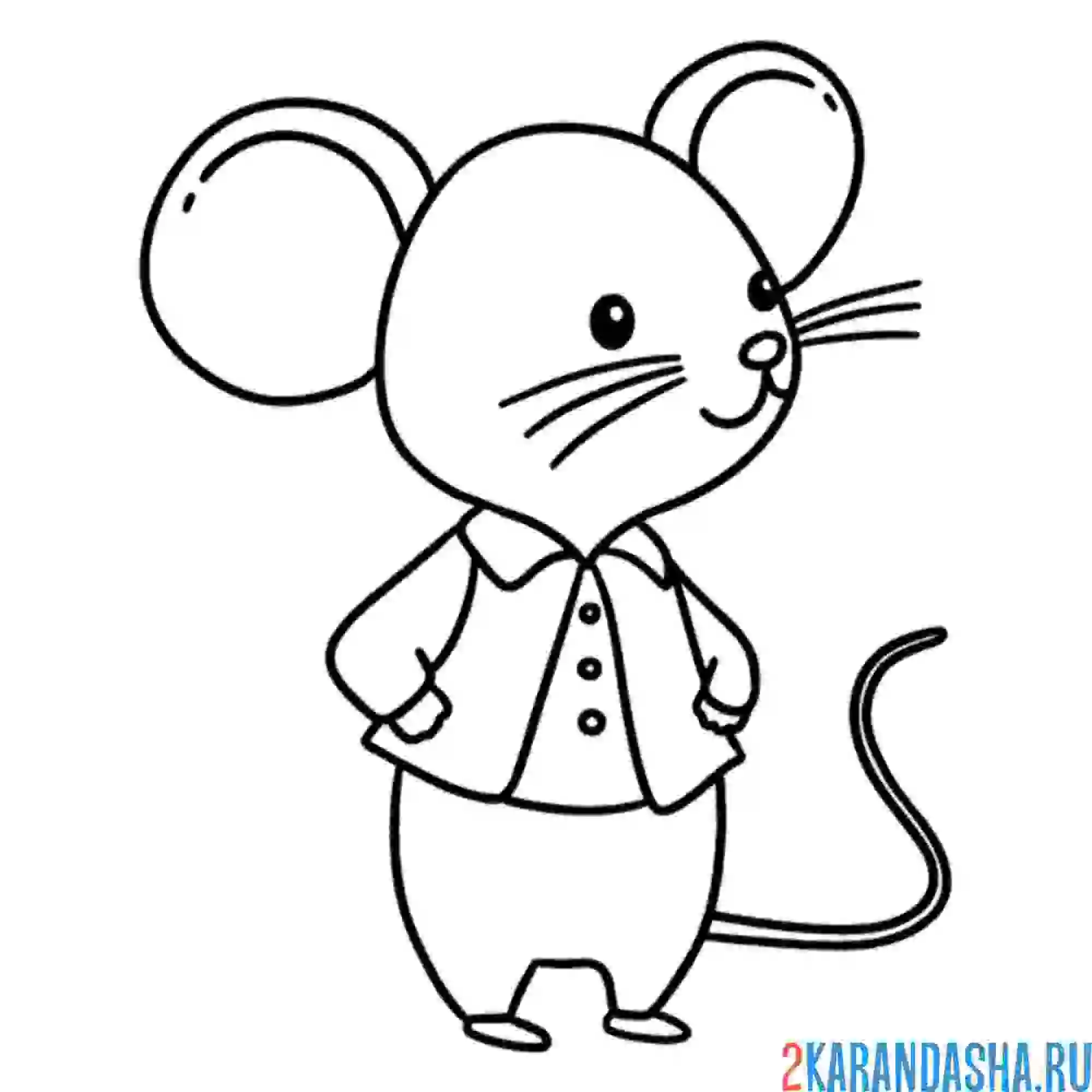 Раскраска мышь мальчик