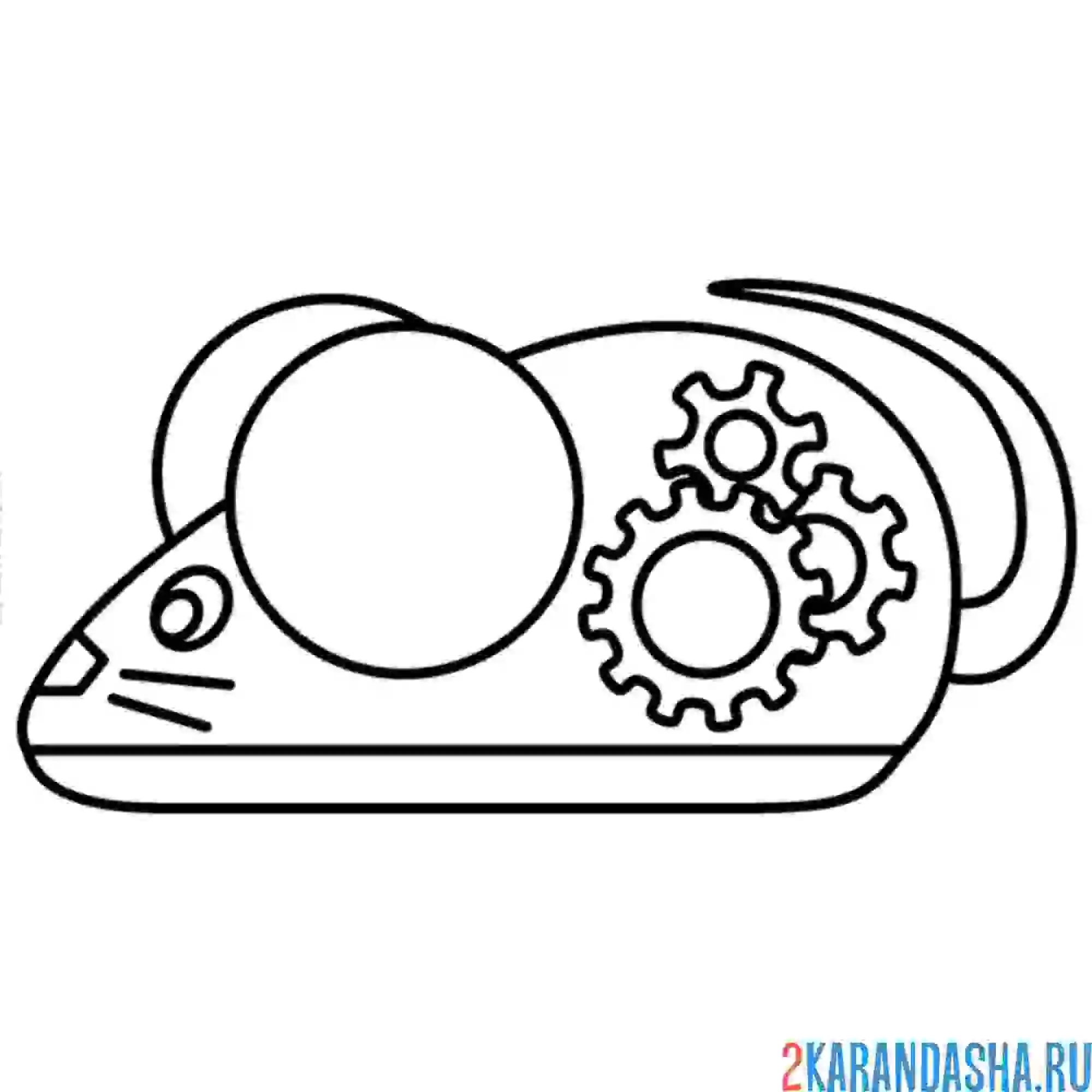 Раскраска мышь с деталями