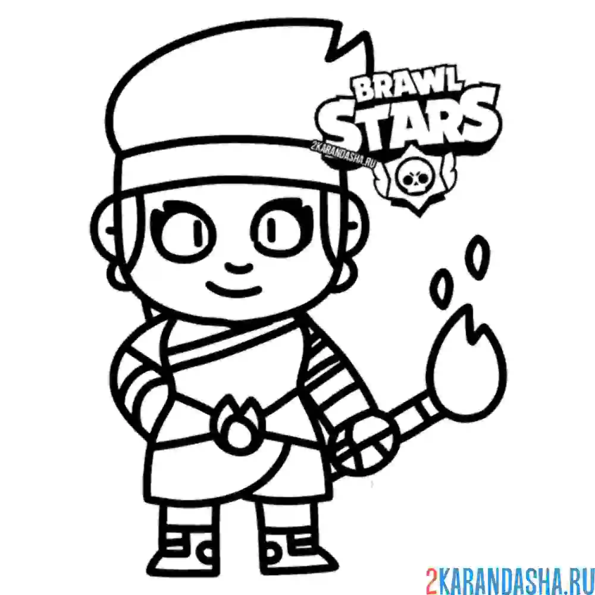 Раскраска амбер с факелом