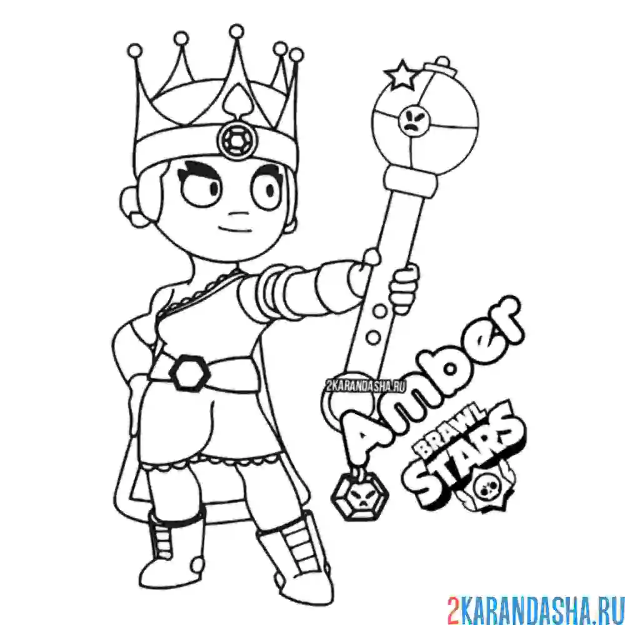 Раскраска амбер в короне