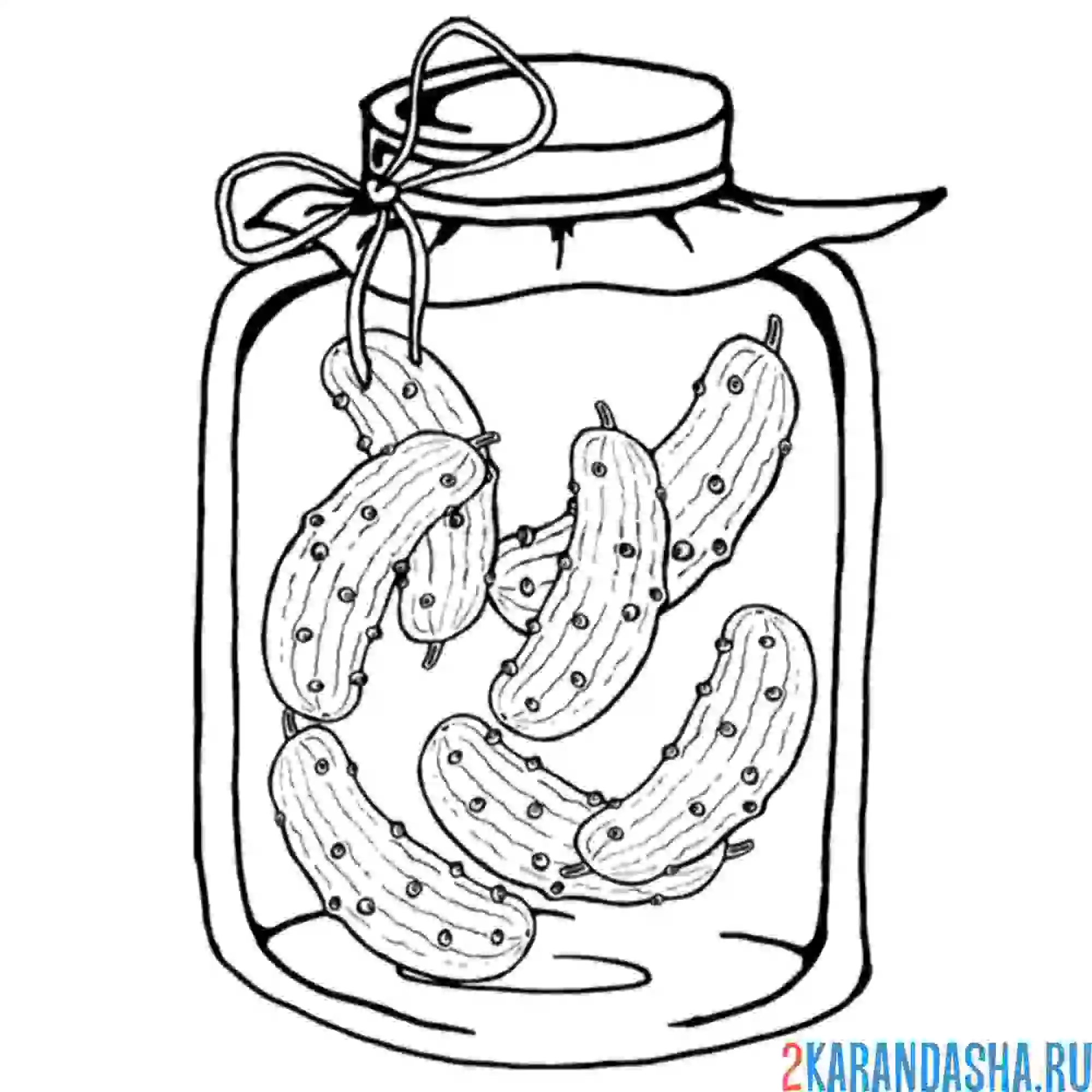 Раскраска банка соленых огурцов