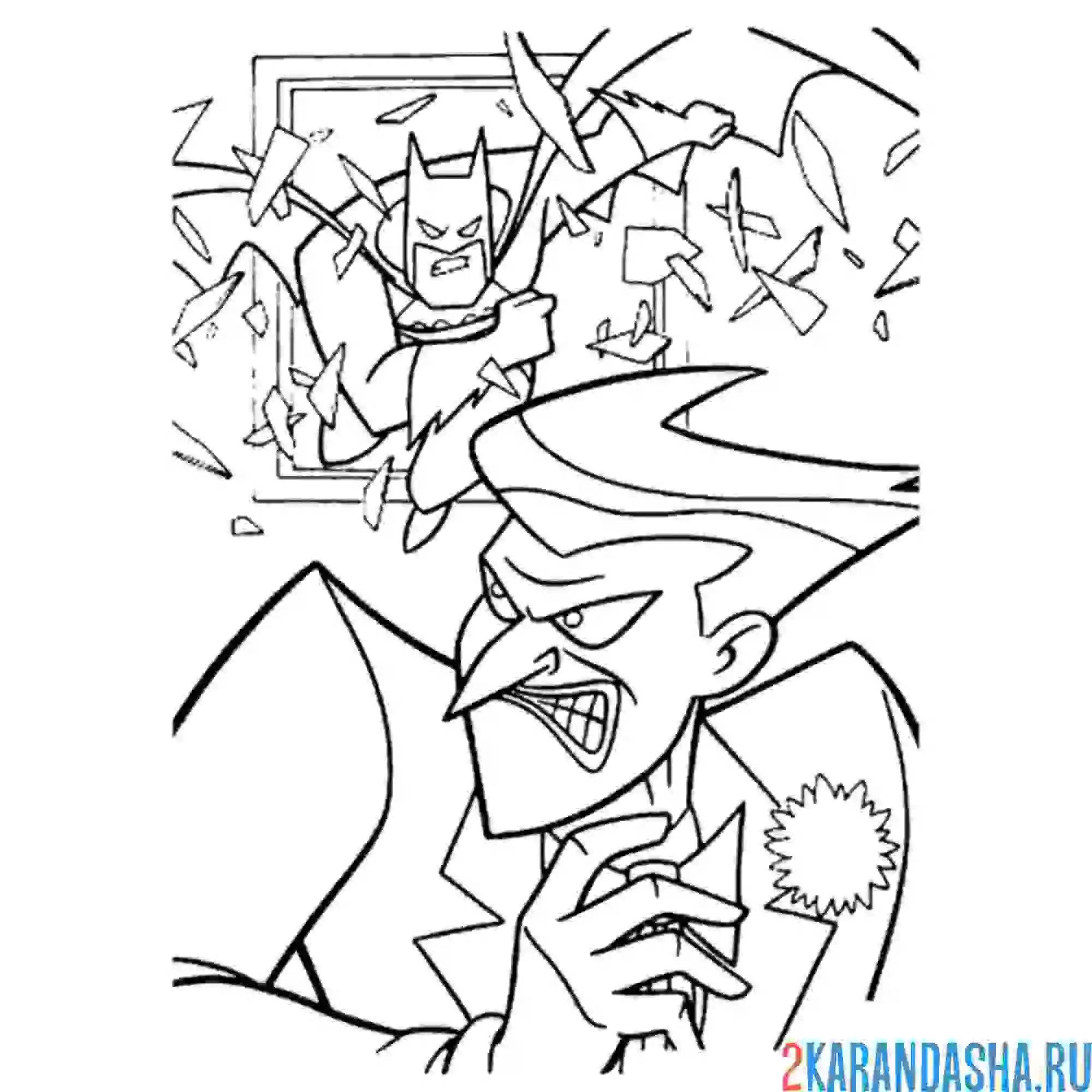 Раскраска бэтмен и джокер