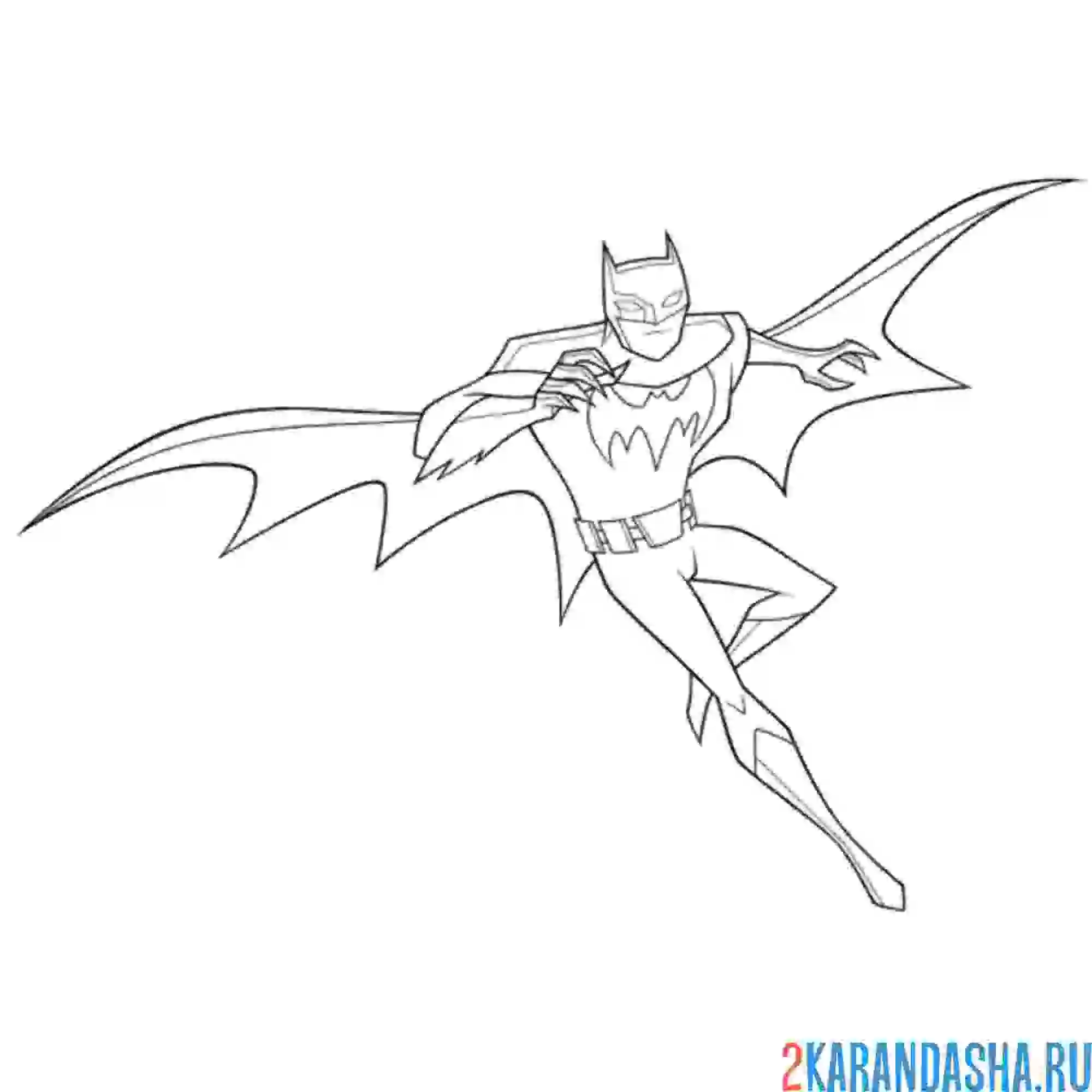 Раскраска бэтмен сильный герой