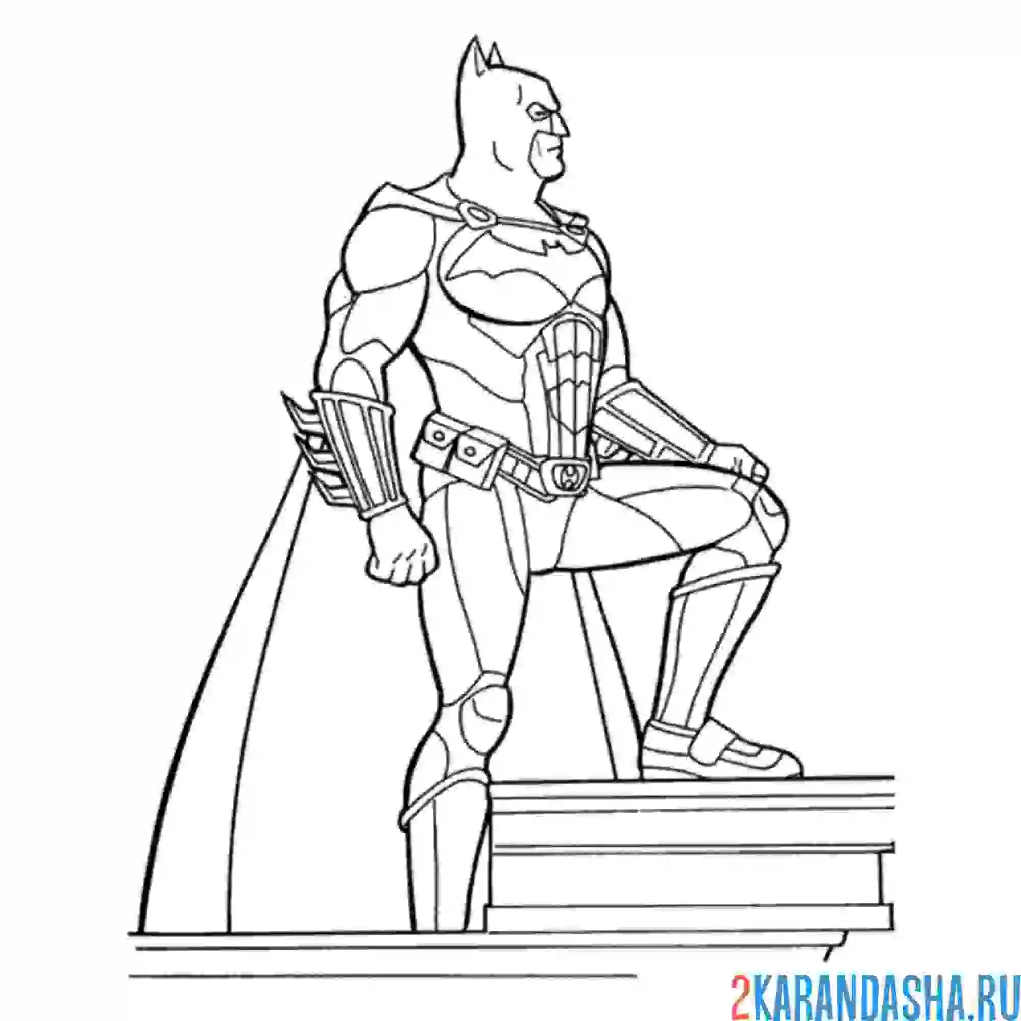 Раскраска бэтмен смотрит куда-то